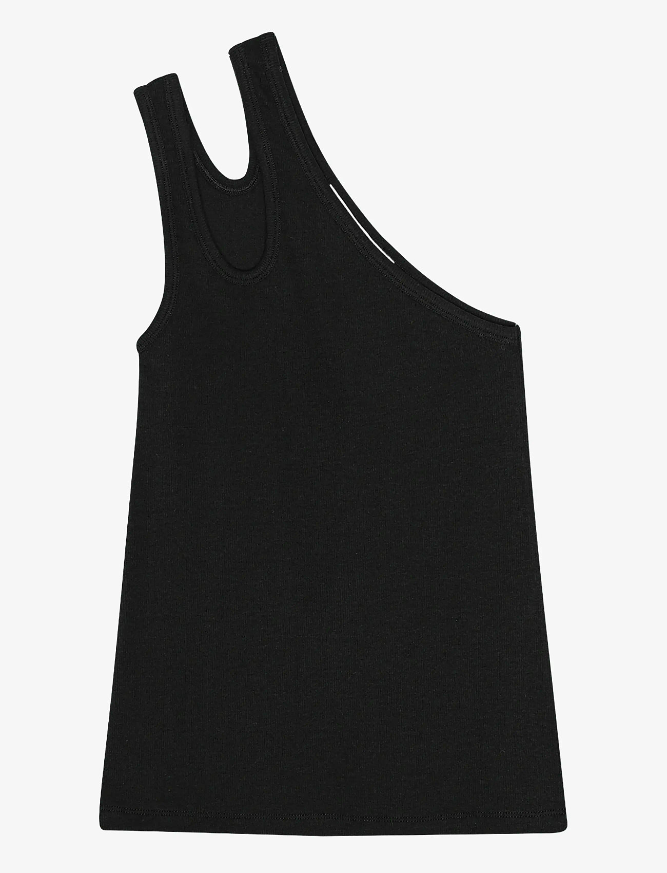 REMAIN Birger Christensen - JERSEY ONE-SHOULDER TOP - black - 0