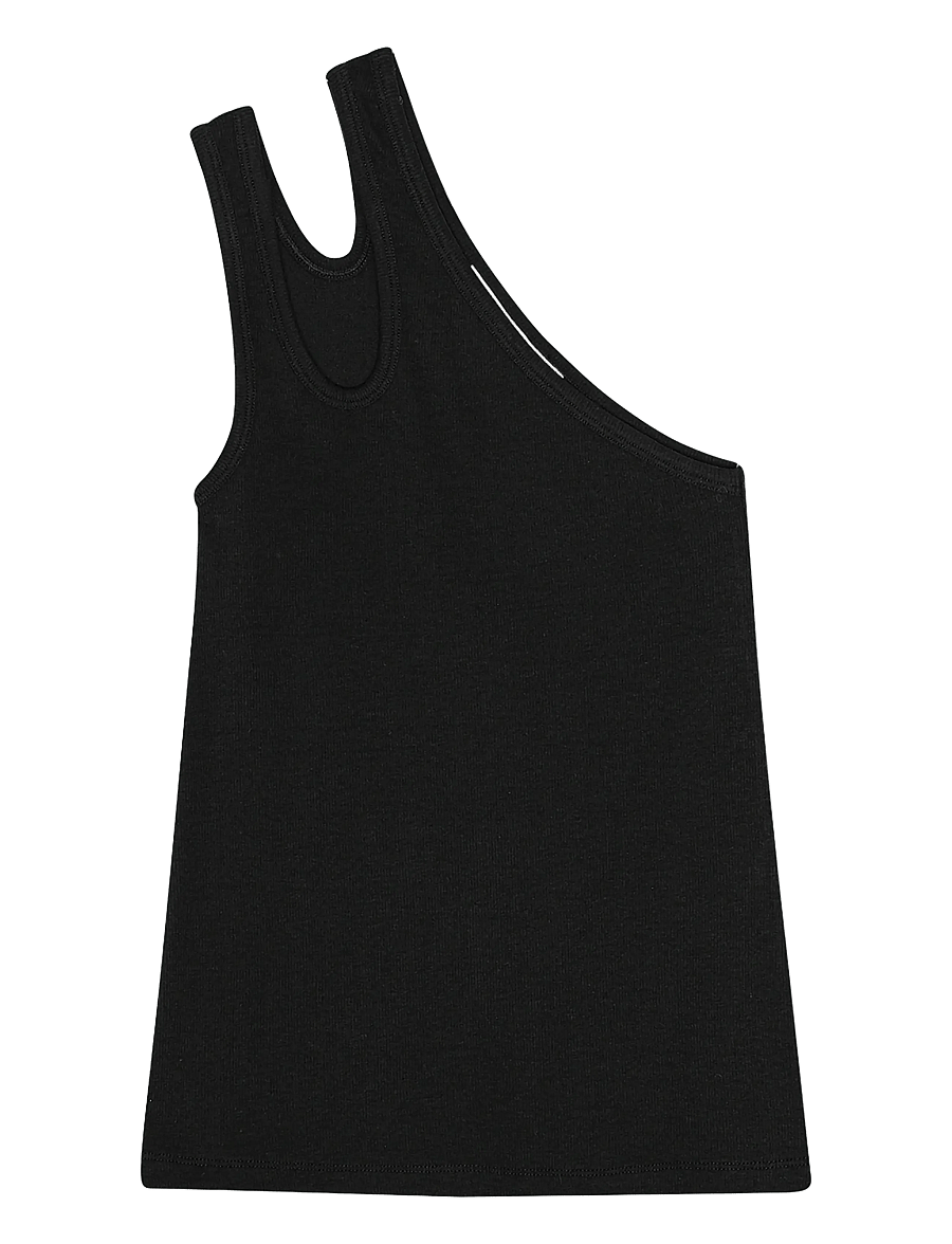 REMAIN Birger Christensen - JERSEY ONE-SHOULDER TOP - black - 0