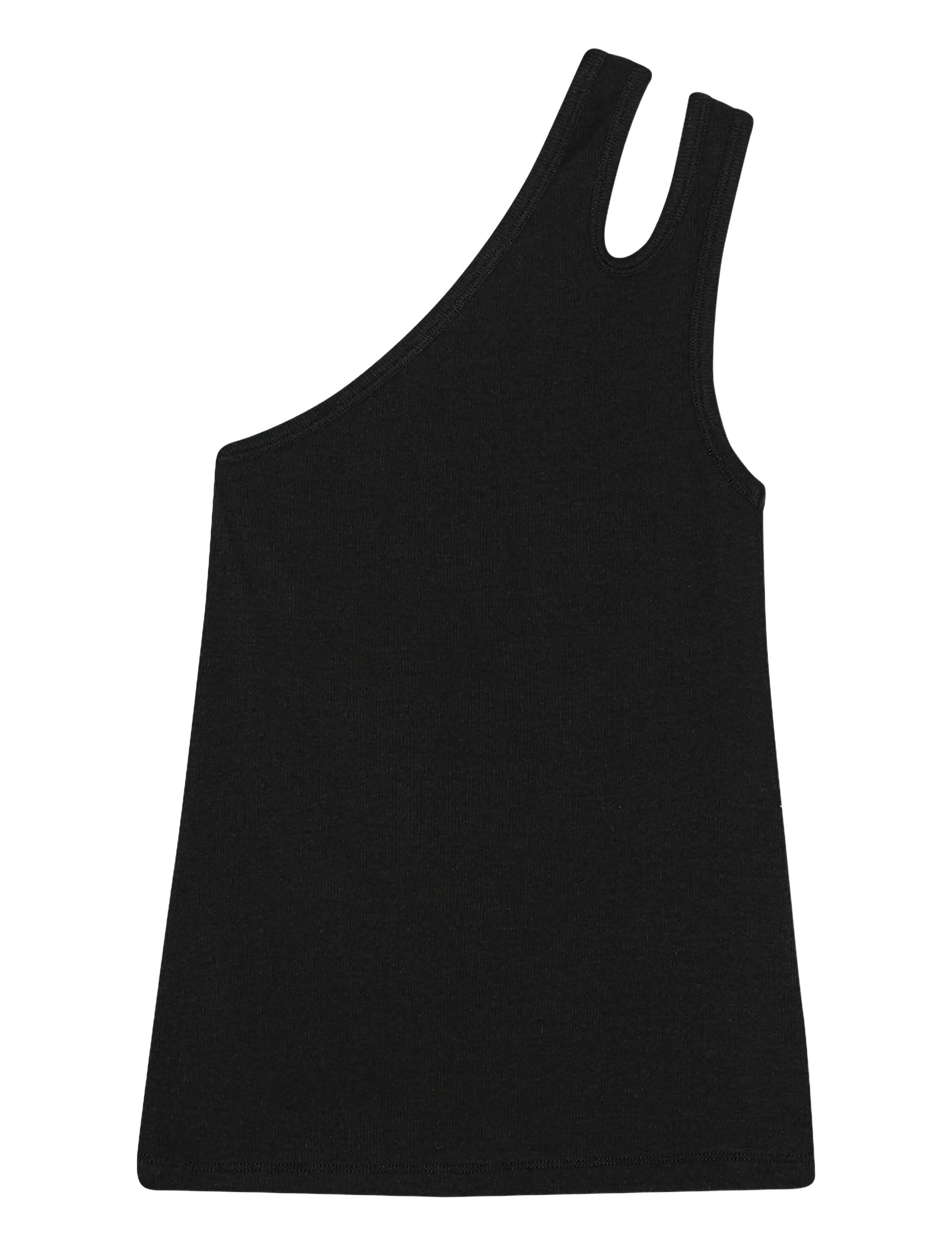 REMAIN Birger Christensen - JERSEY ONE-SHOULDER TOP - black - 1