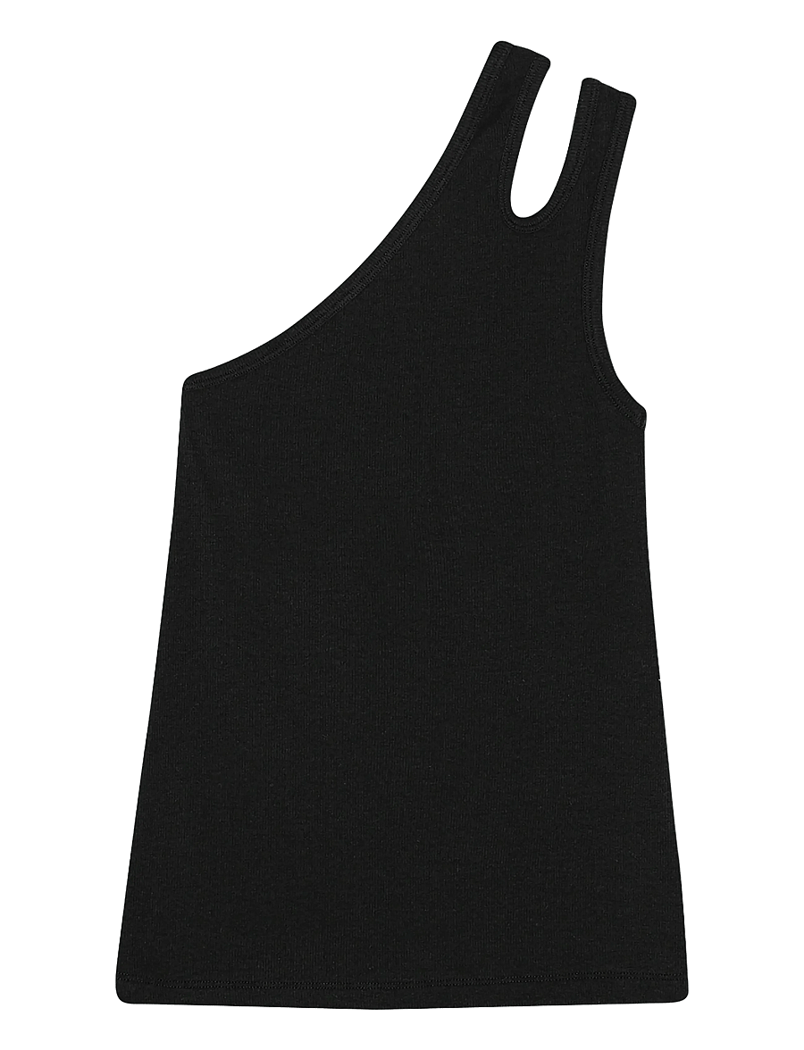 REMAIN Birger Christensen - JERSEY ONE-SHOULDER TOP - black - 1