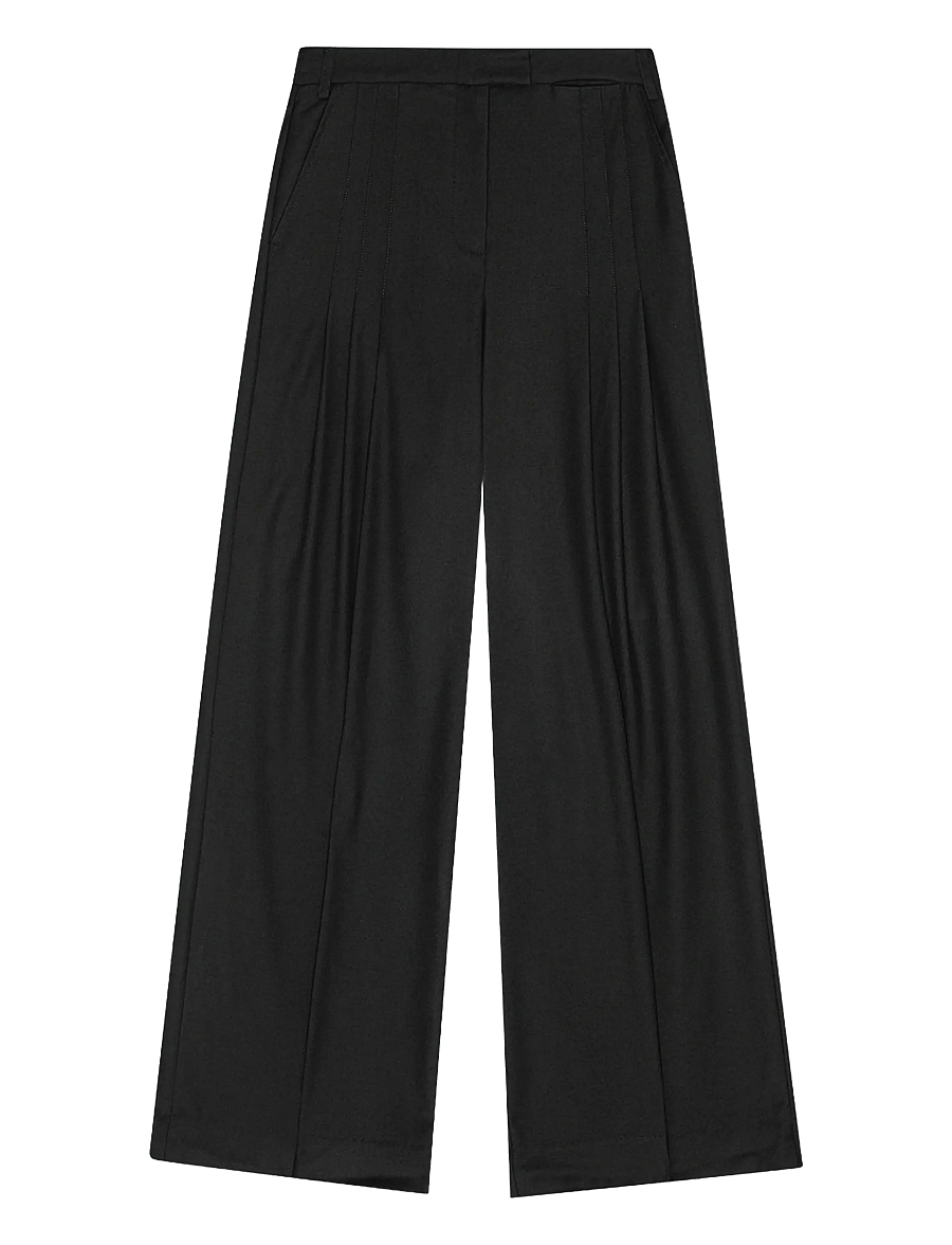 REMAIN Birger Christensen - WIDE SUITING PANTS - anzugshosen - black - 1