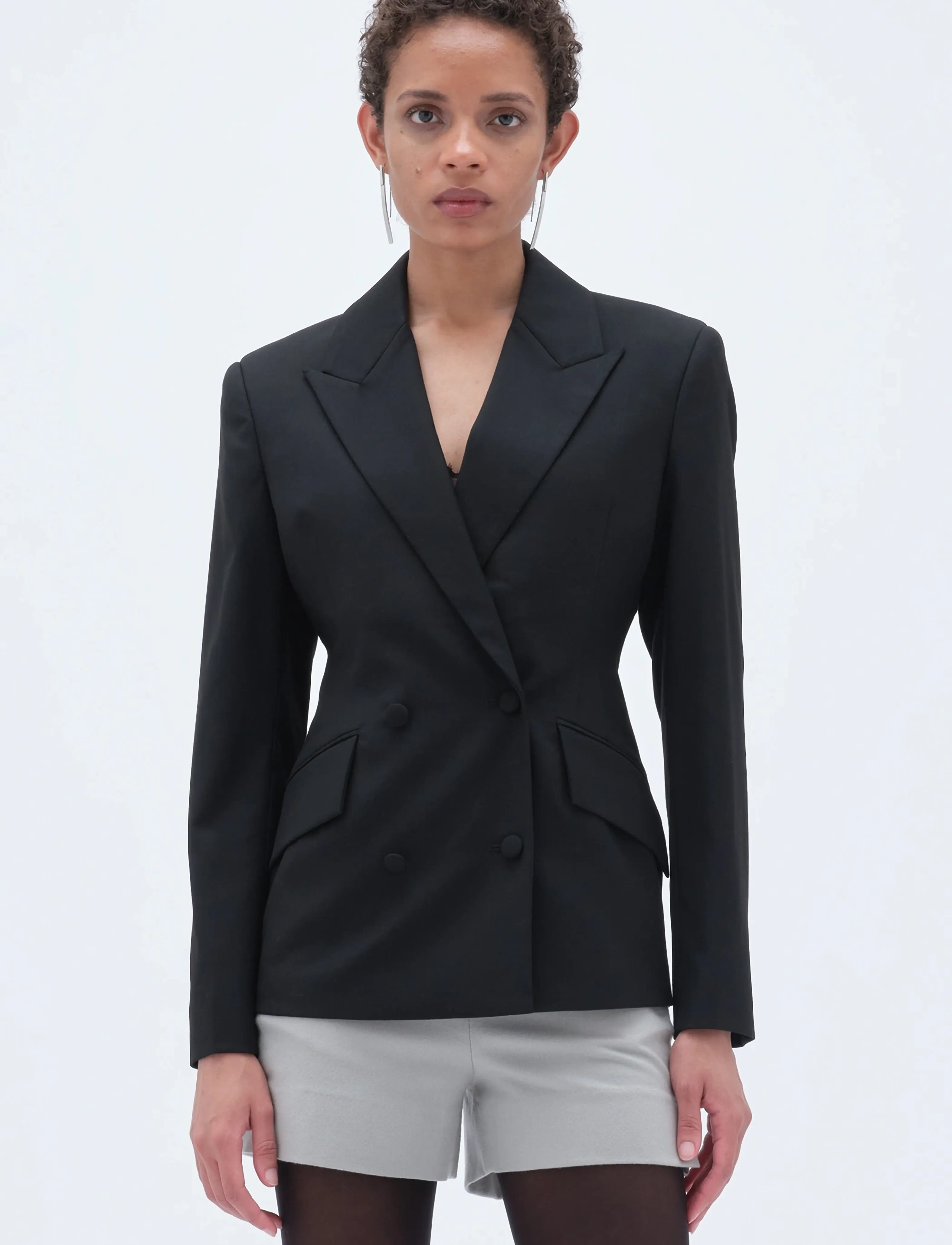 REMAIN Birger Christensen Fitted Blazer, Kvinder, Figursyet Blazer, Sort, Str: 40