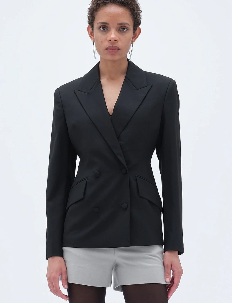 REMAIN Birger Christensen - Fitted Blazer - dobbeltradede blazere - black - 0