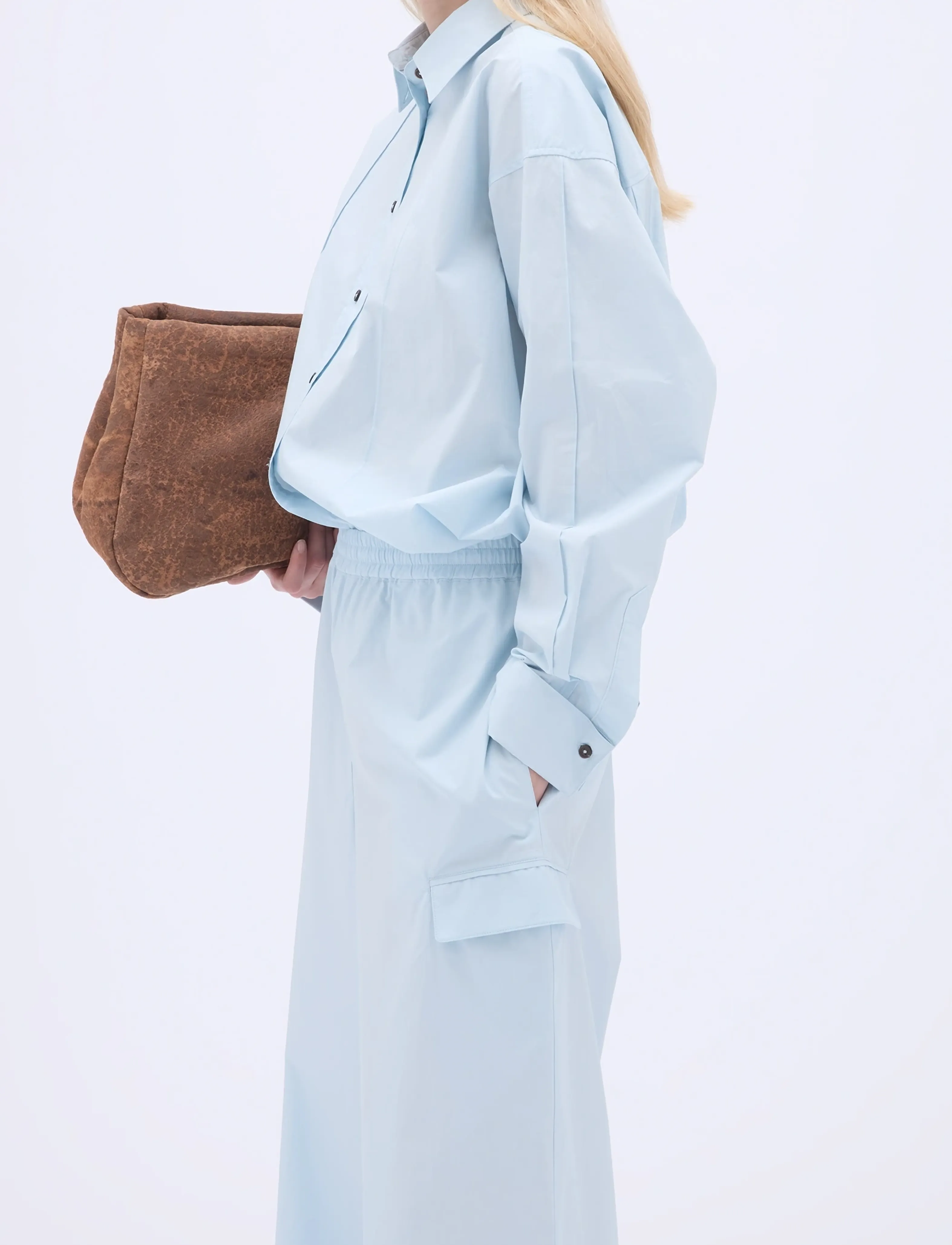 REMAIN Birger Christensen - OVERSIZE PINTUCK SHIRT - illusion blue - 4