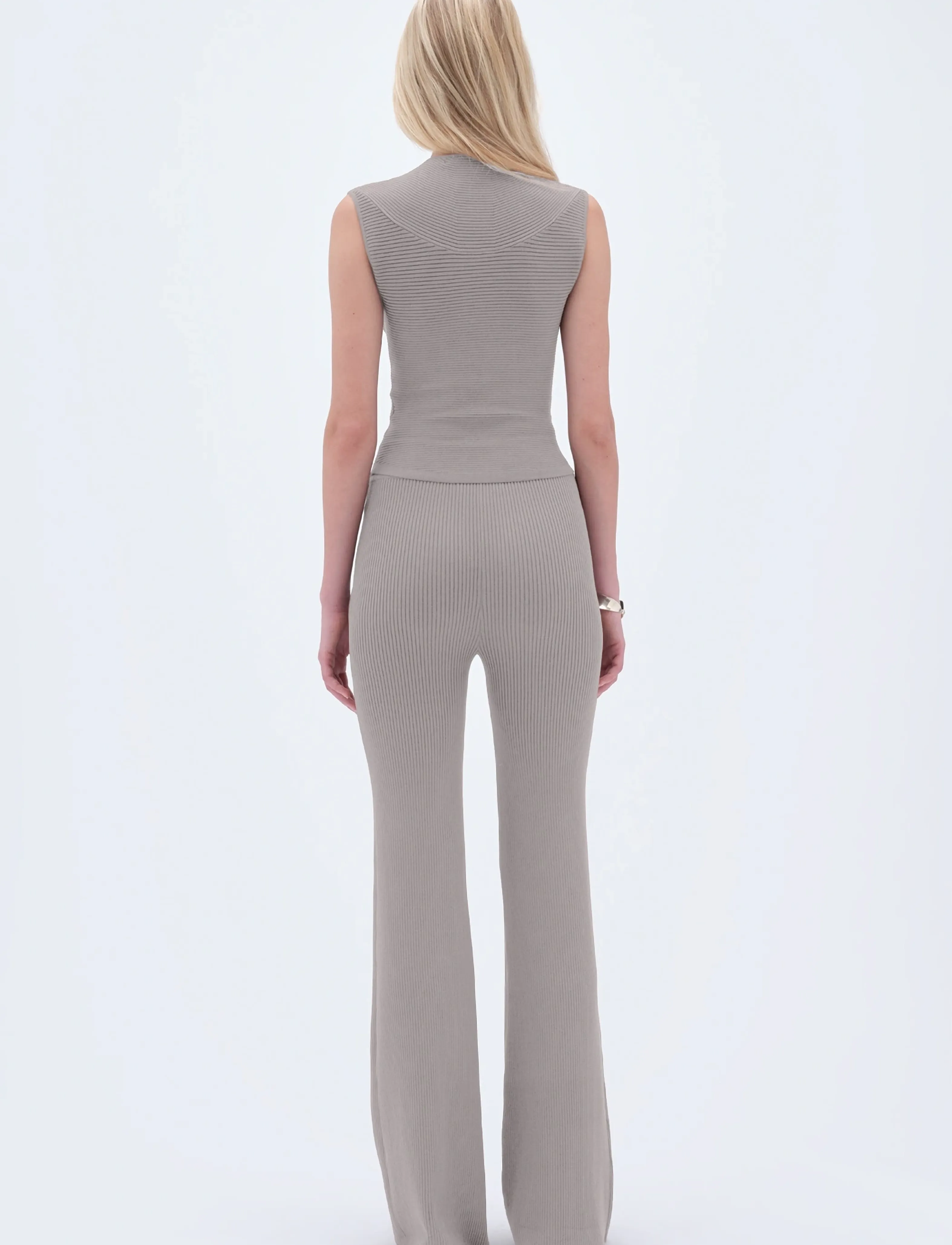 REMAIN Birger Christensen - RIB KNIT TOP - opal gray - 3