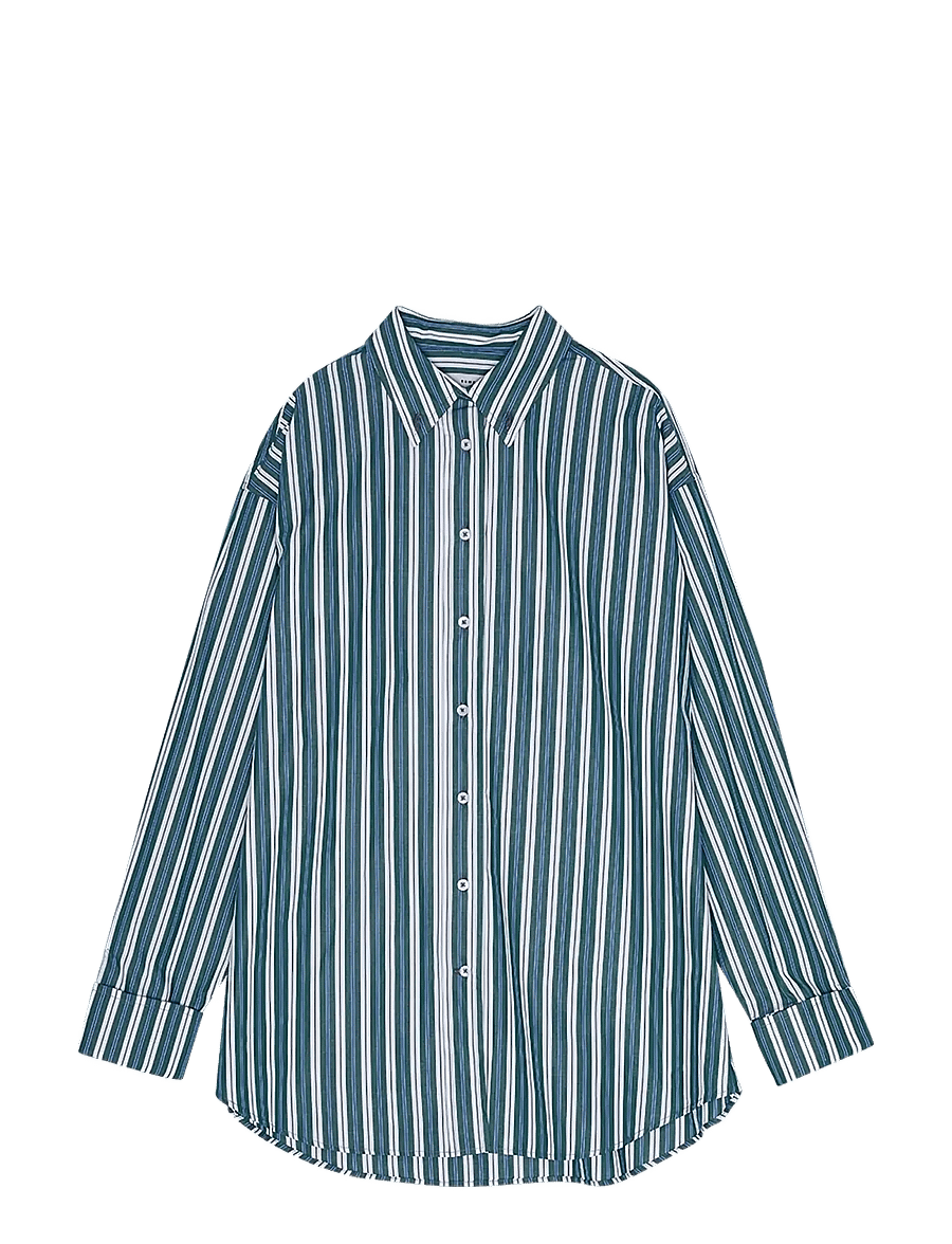 REMAIN Birger Christensen - OVERSIZE SHIRT - langärmlige hemden - rain forest comb. - 1