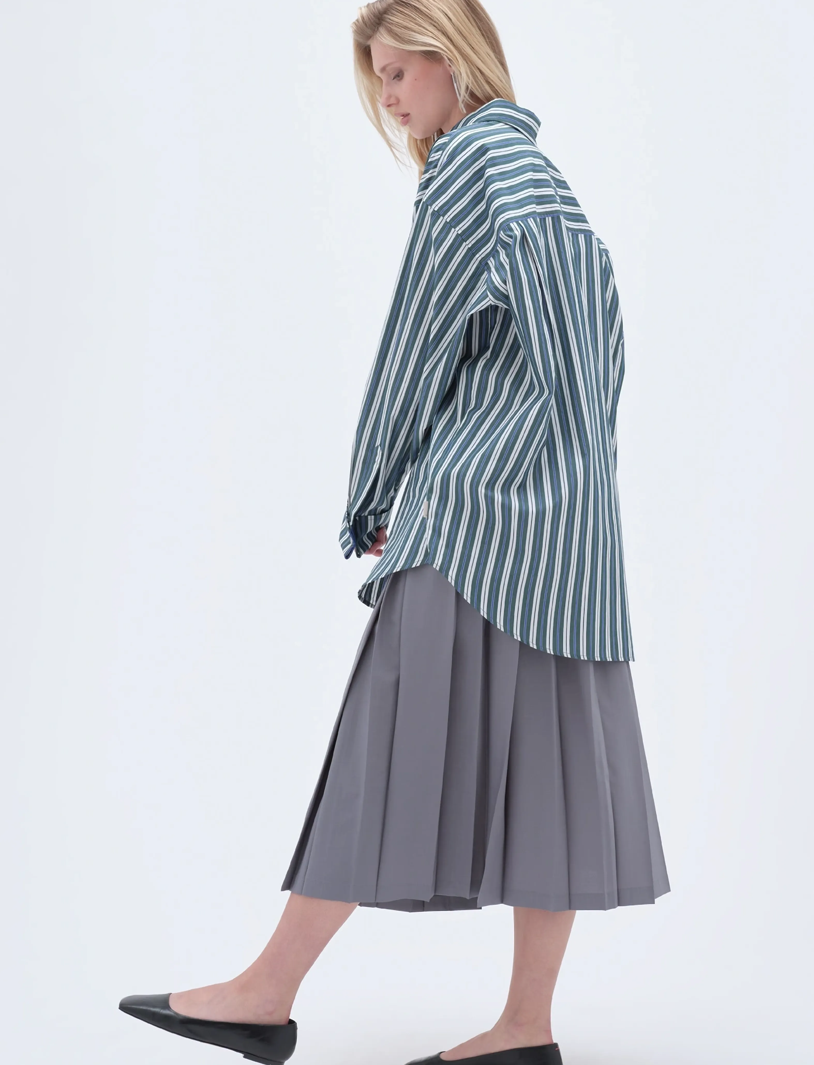 REMAIN Birger Christensen - OVERSIZE SHIRT - rain forest comb. - 3