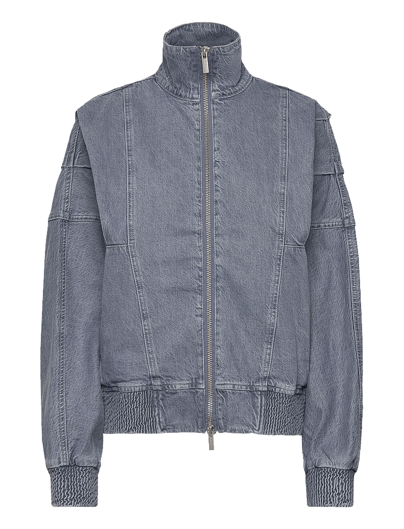 REMAIN Birger Christensen - BAT SLEEVE DENIM JACKET - lette jakker - dusty blue - 0