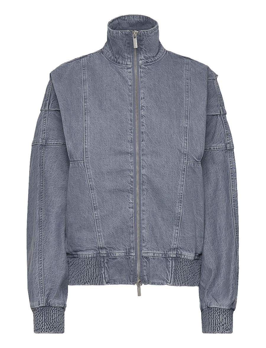 REMAIN Birger Christensen - BAT SLEEVE DENIM JACKET - lette jakker - dusty blue - 0