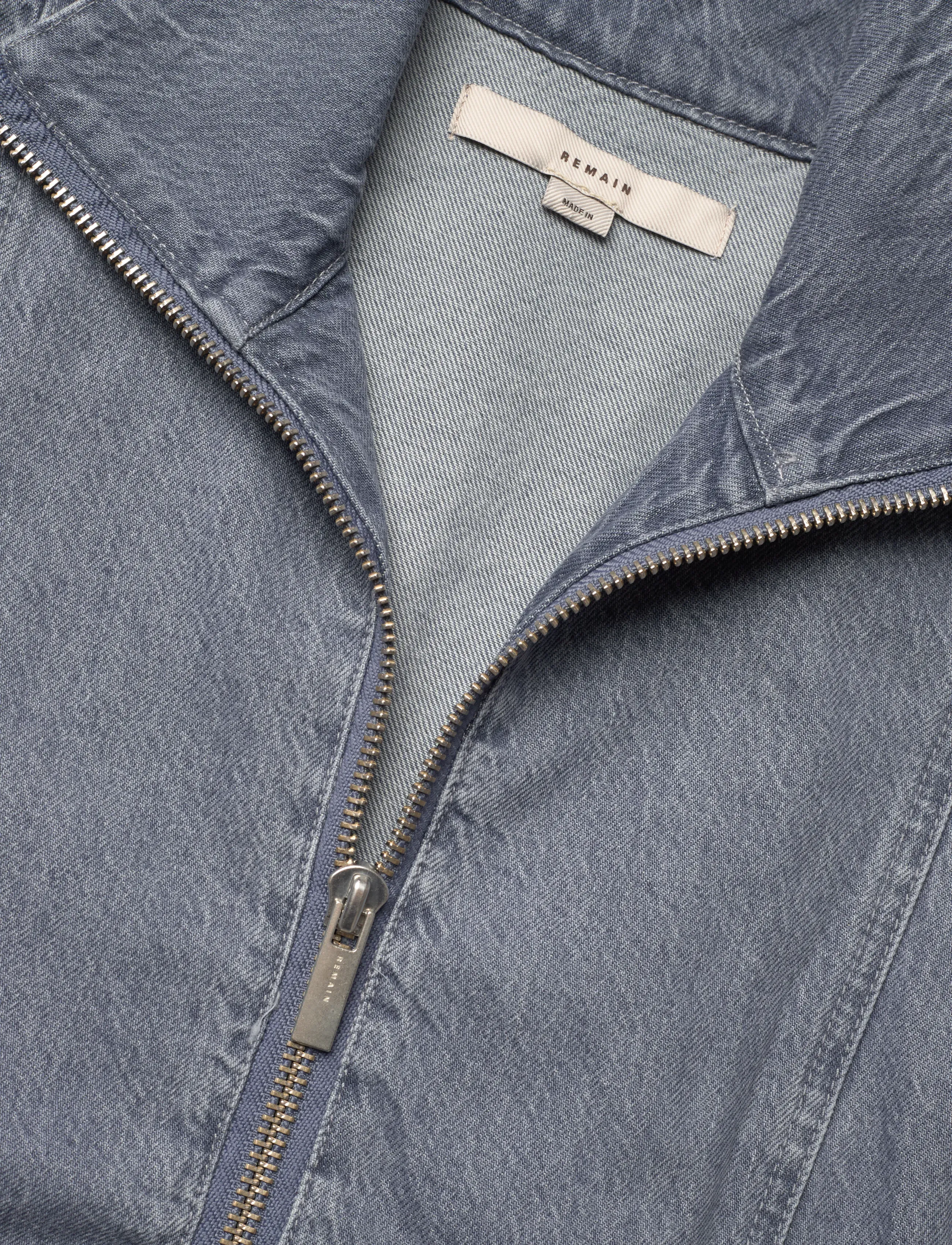 REMAIN Birger Christensen - BAT SLEEVE DENIM JACKET - lette jakker - dusty blue - 2