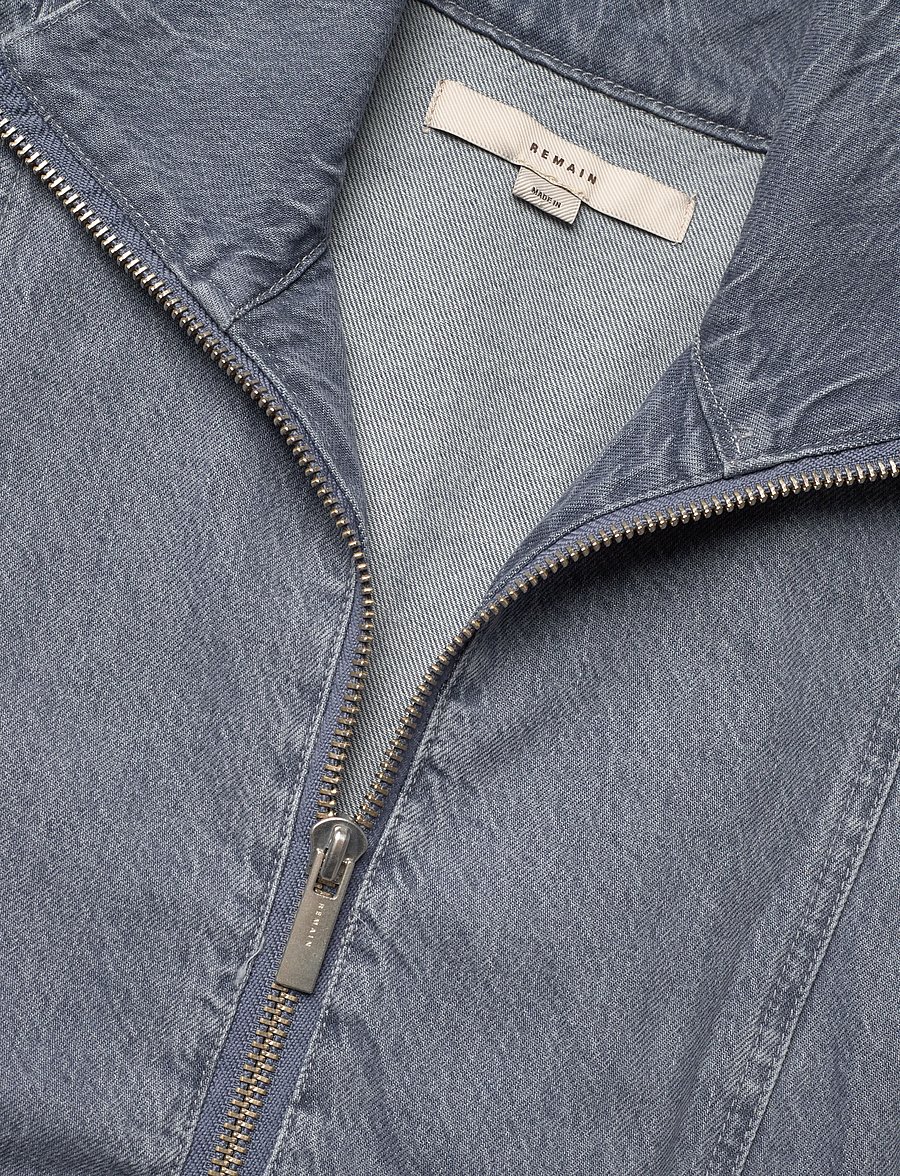 REMAIN Birger Christensen - BAT SLEEVE DENIM JACKET - lette jakker - dusty blue - 2
