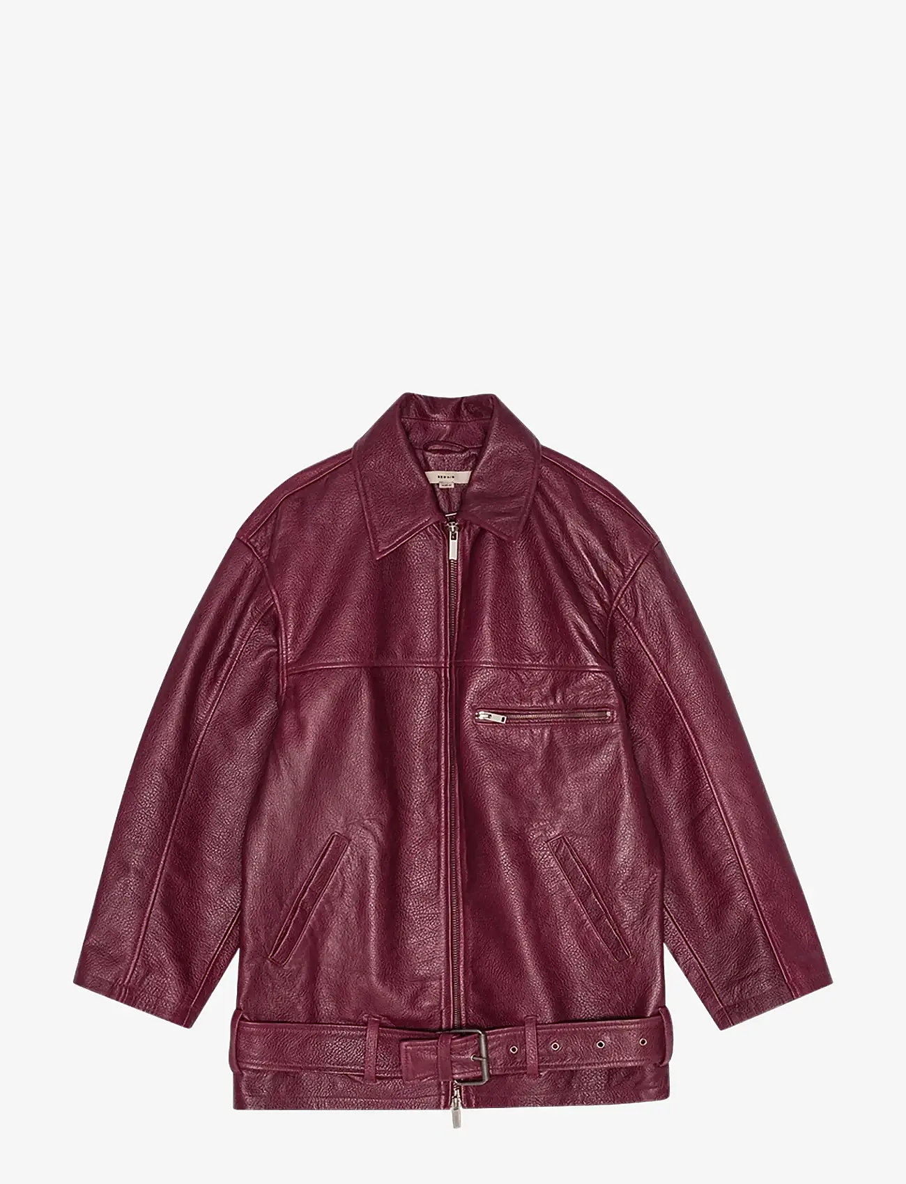 REMAIN Birger Christensen - OVERSIZE LEATHER JACKET - chocolate truffle - 0