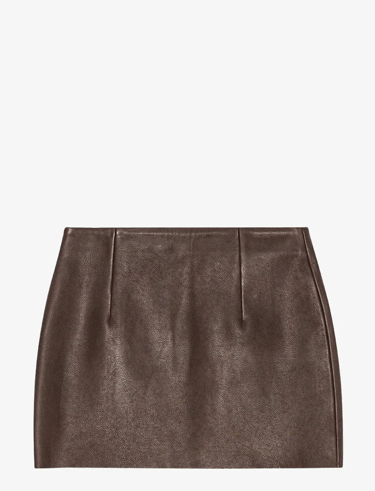 REMAIN Birger Christensen - BONDED LEATHER SKIRT - skinnkjolar - chocolate chip - 0