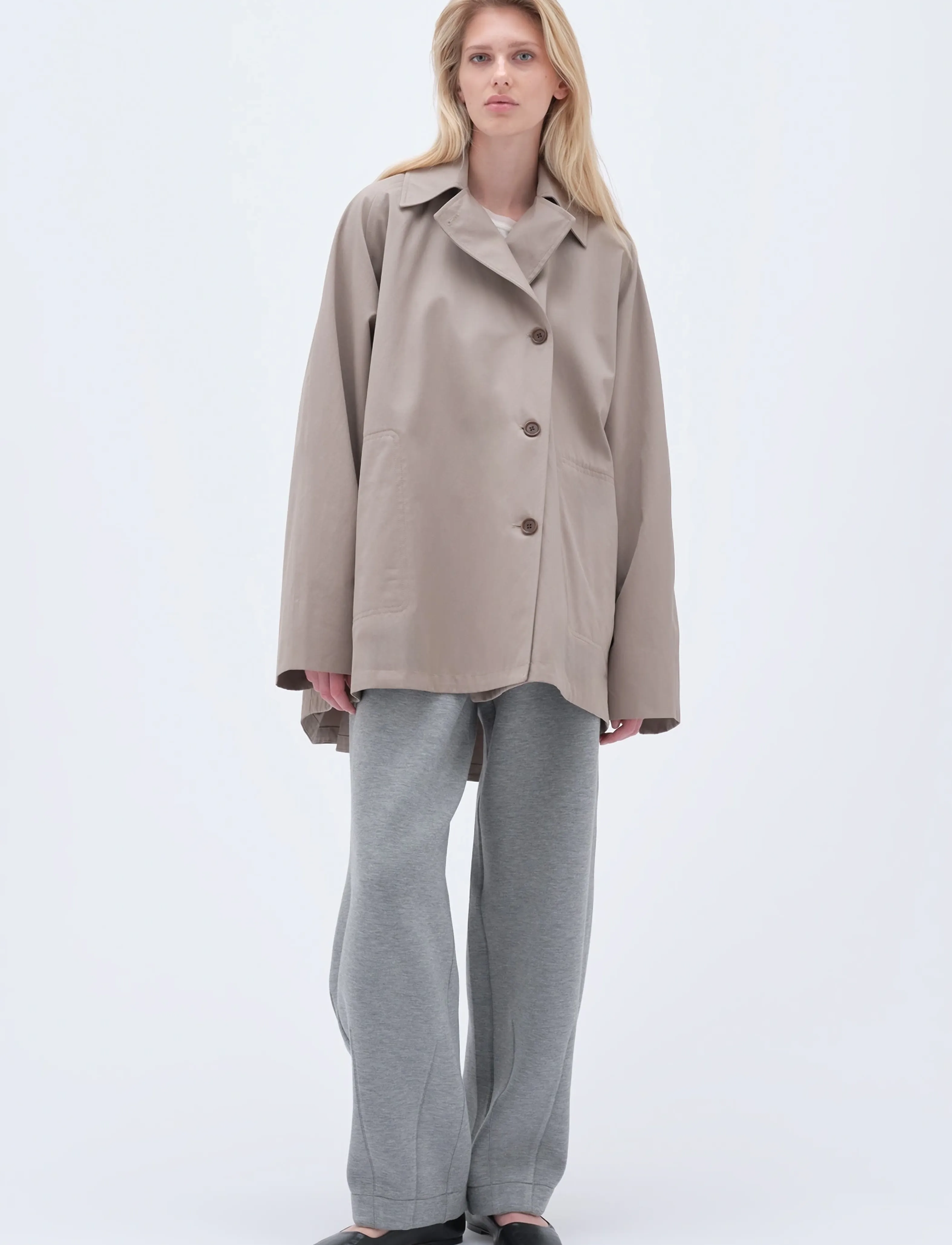REMAIN Birger Christensen Short Wide Jacket, Kort Bred Jakke, Beige, Str: 38