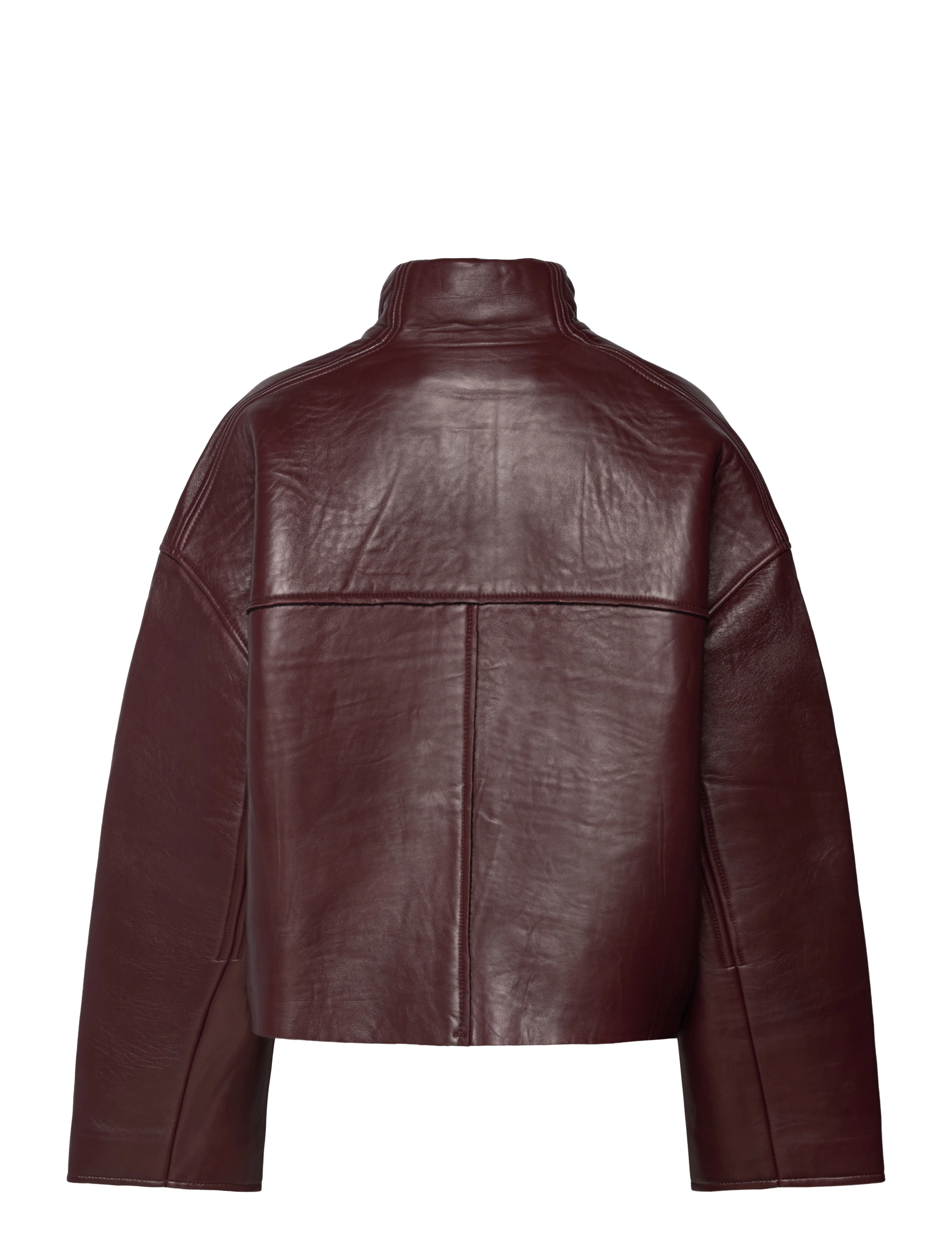 REMAIN Birger Christensen - Bonded Leather Jacket - deep mahogany - 2