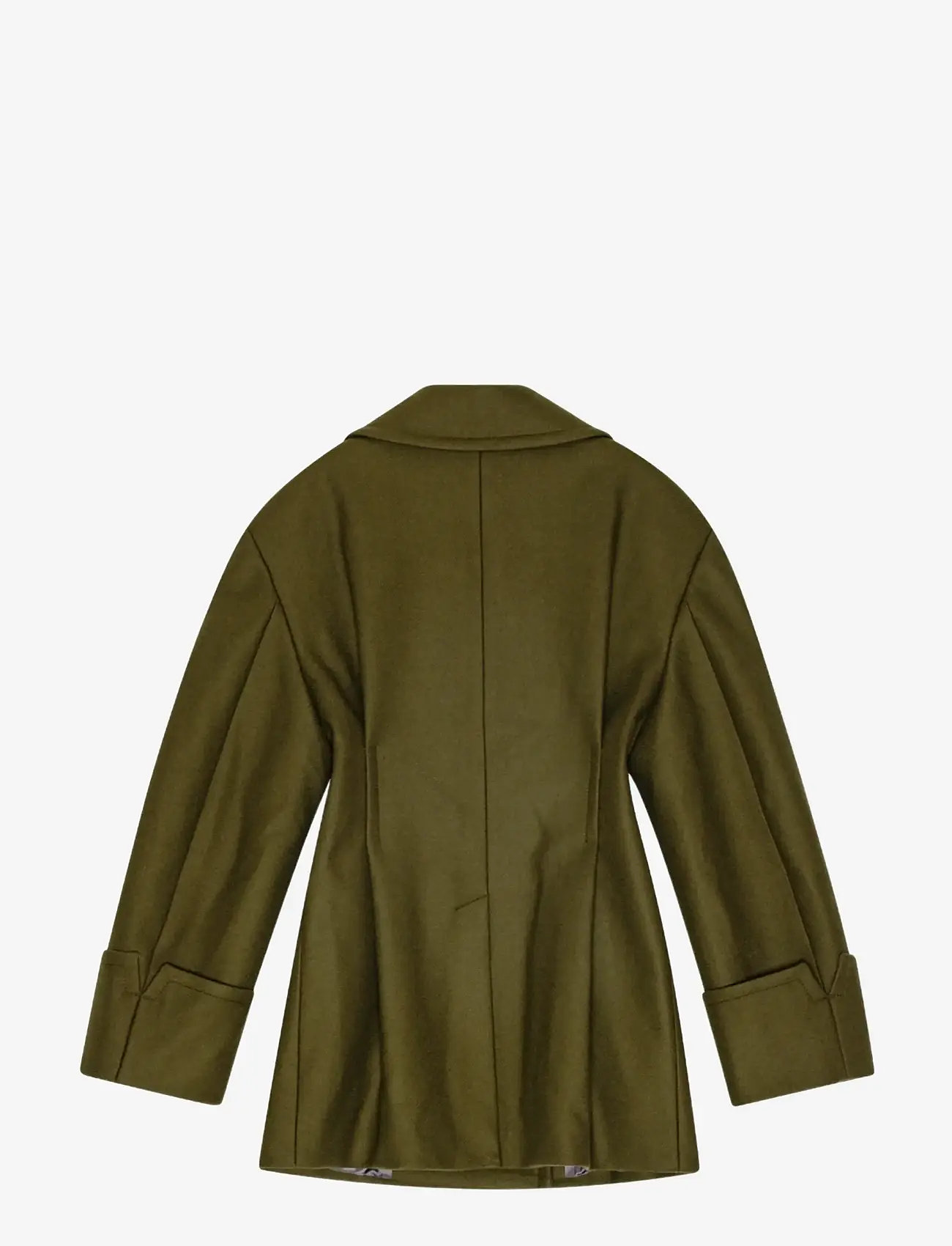 REMAIN Birger Christensen - PEACOAT WITH PLEATS - talvejoped - dark olive - 2