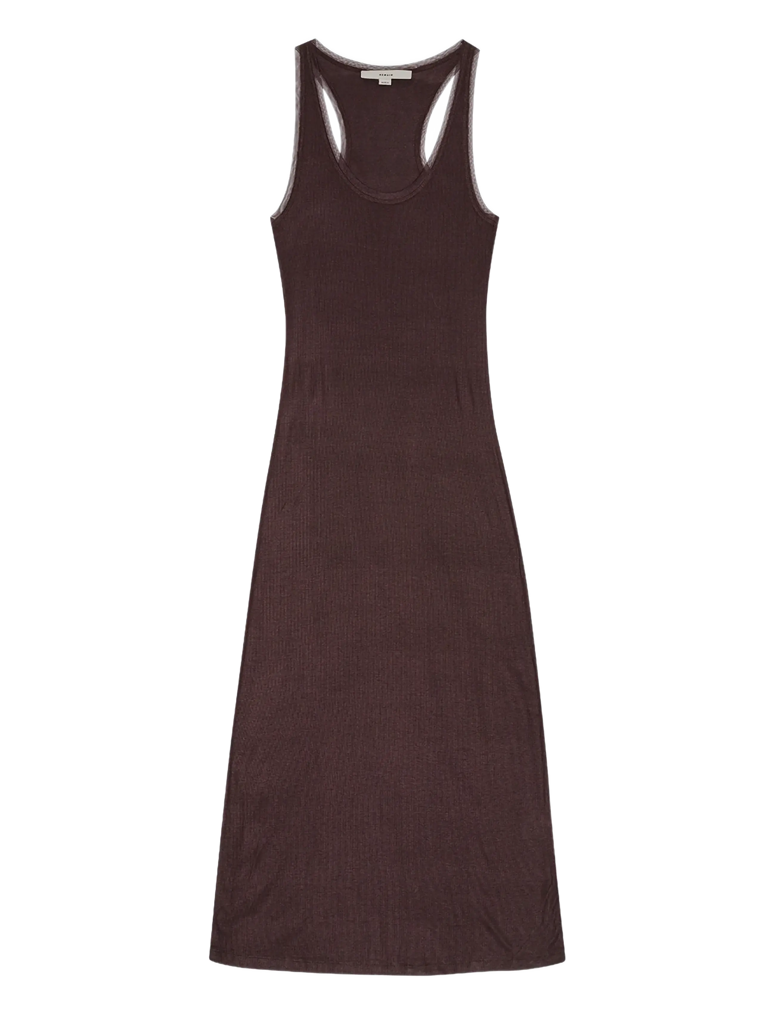 REMAIN Birger Christensen MESH TRIM DRESS - Stramme kjoler - SASSAFRAS / brown