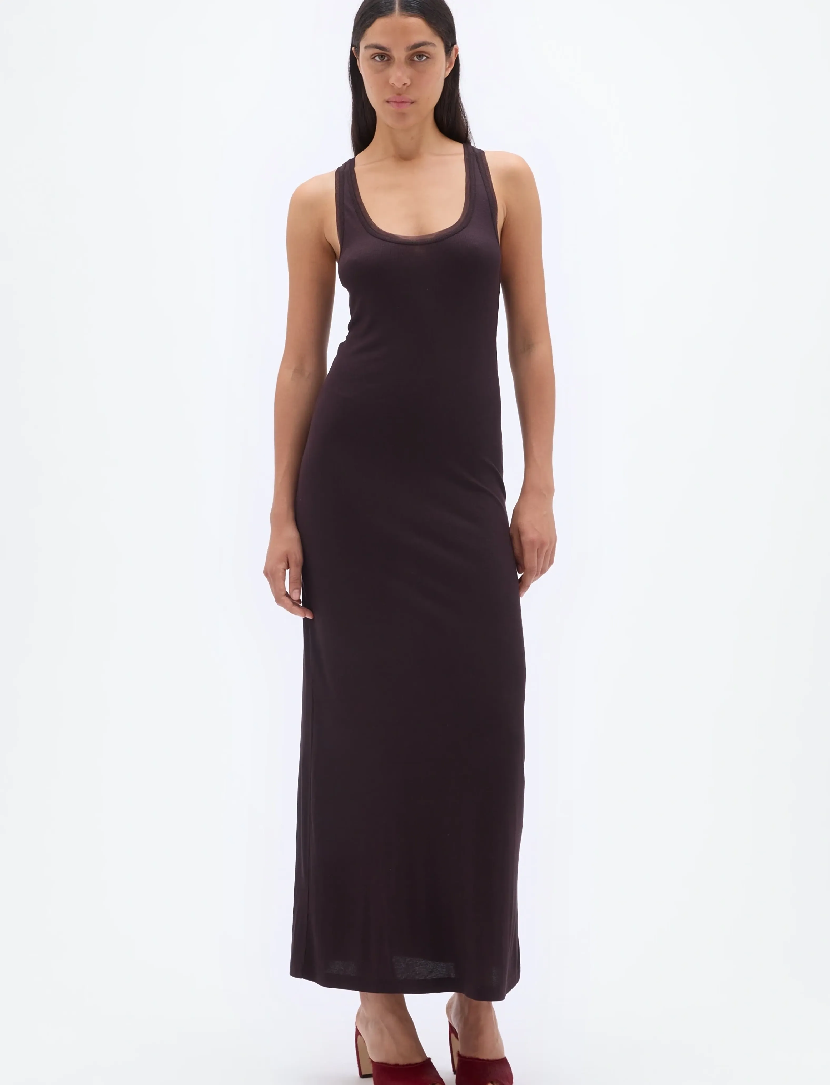 REMAIN Birger Christensen MESH TRIM DRESS - Kleider - SASSAFRAS / brown