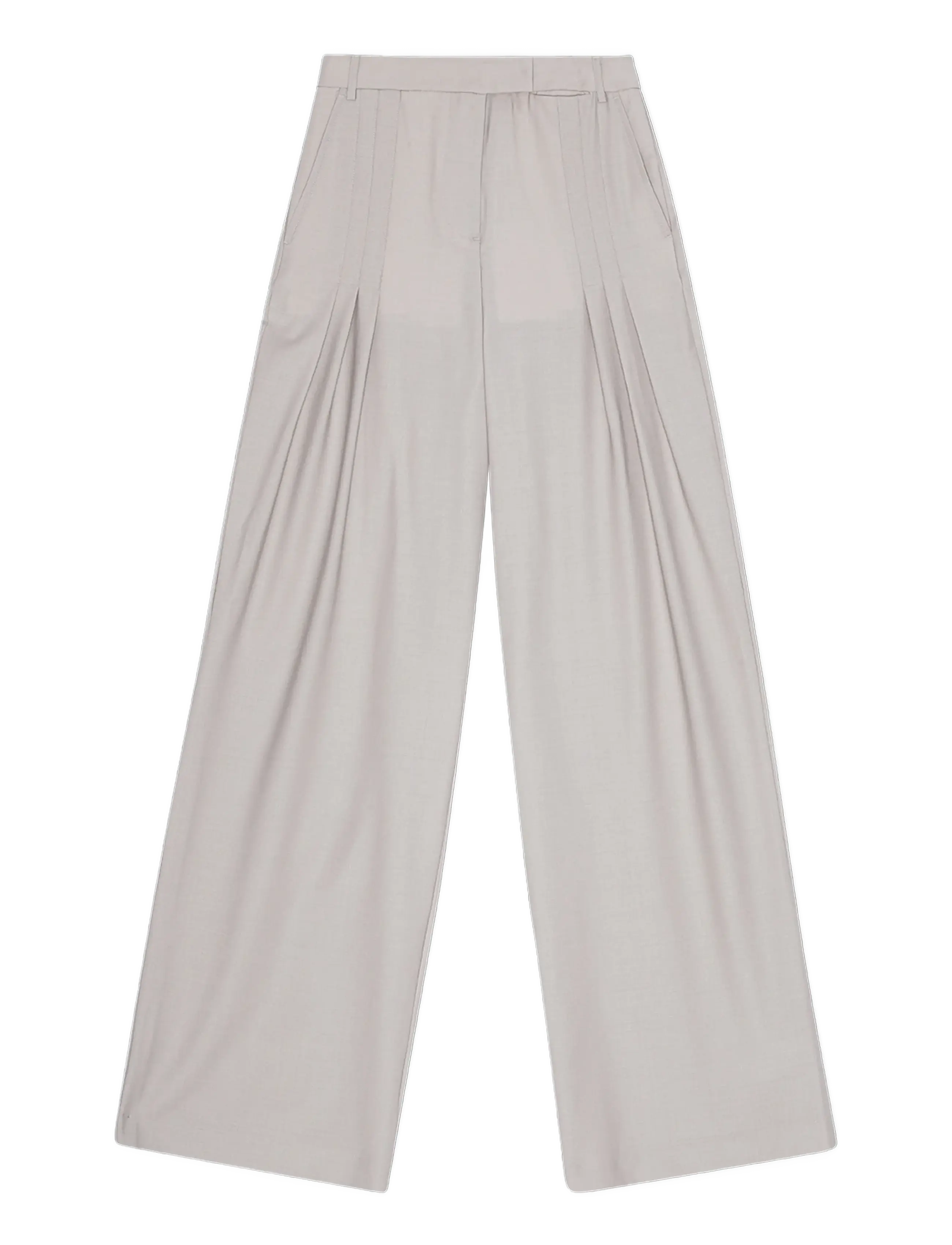 REMAIN Birger Christensen WIDE SUITING PANTS - REMAIN Birger Christensen - NACREOUS CLOUDS / grey