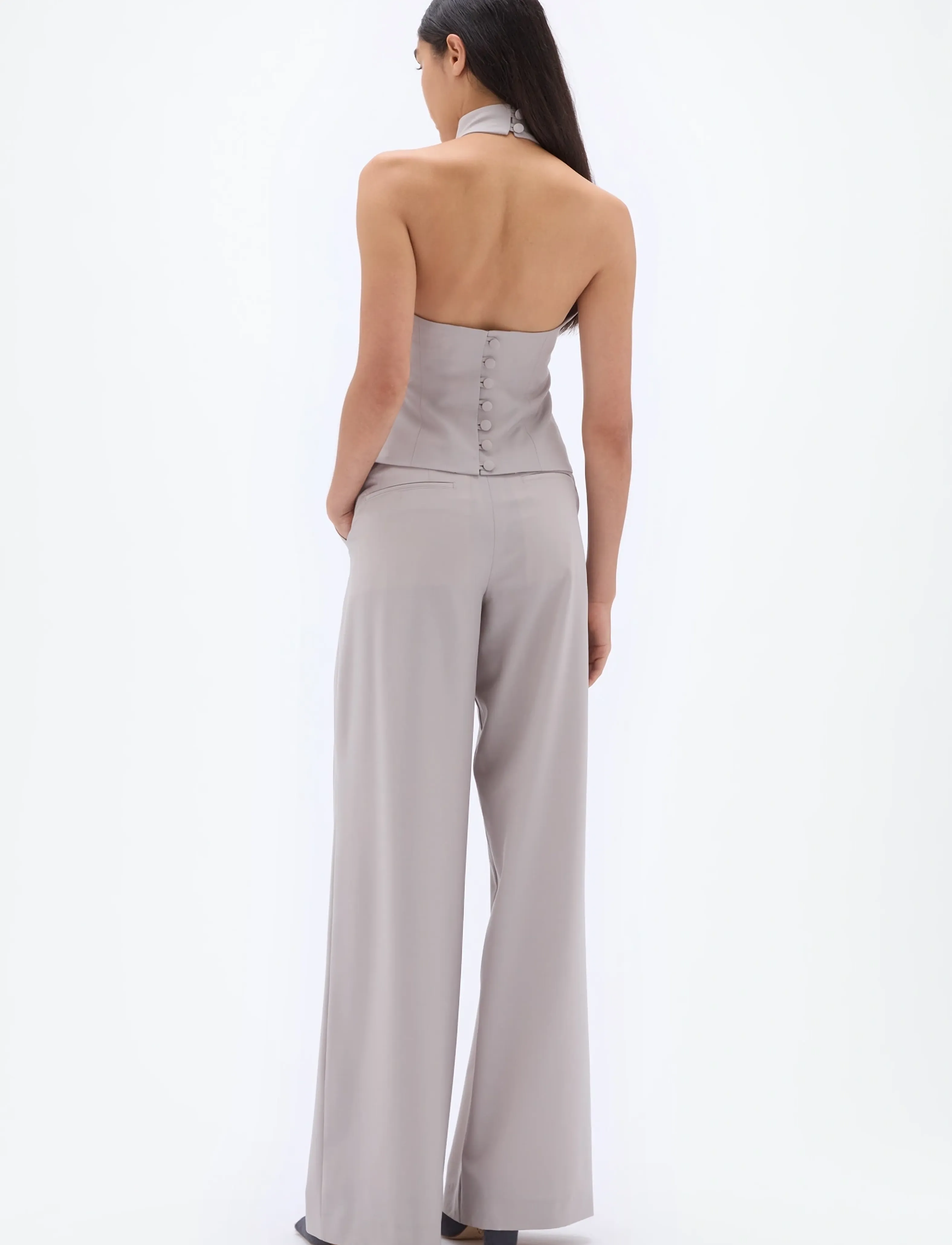 REMAIN Birger Christensen - WIDE SUITING PANTS - nacreous clouds - 3