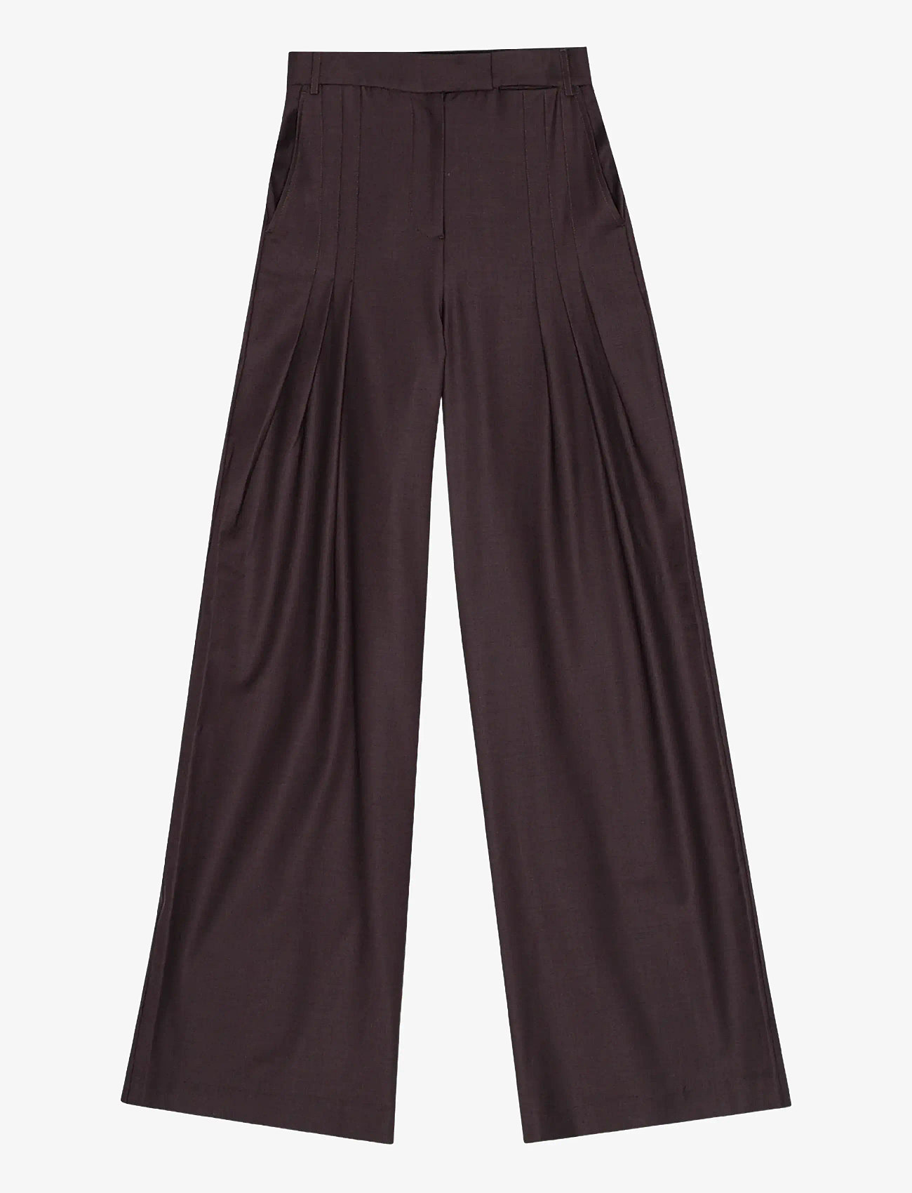 REMAIN Birger Christensen - WIDE SUITING PANTS - chocolate plum (brown) - 0