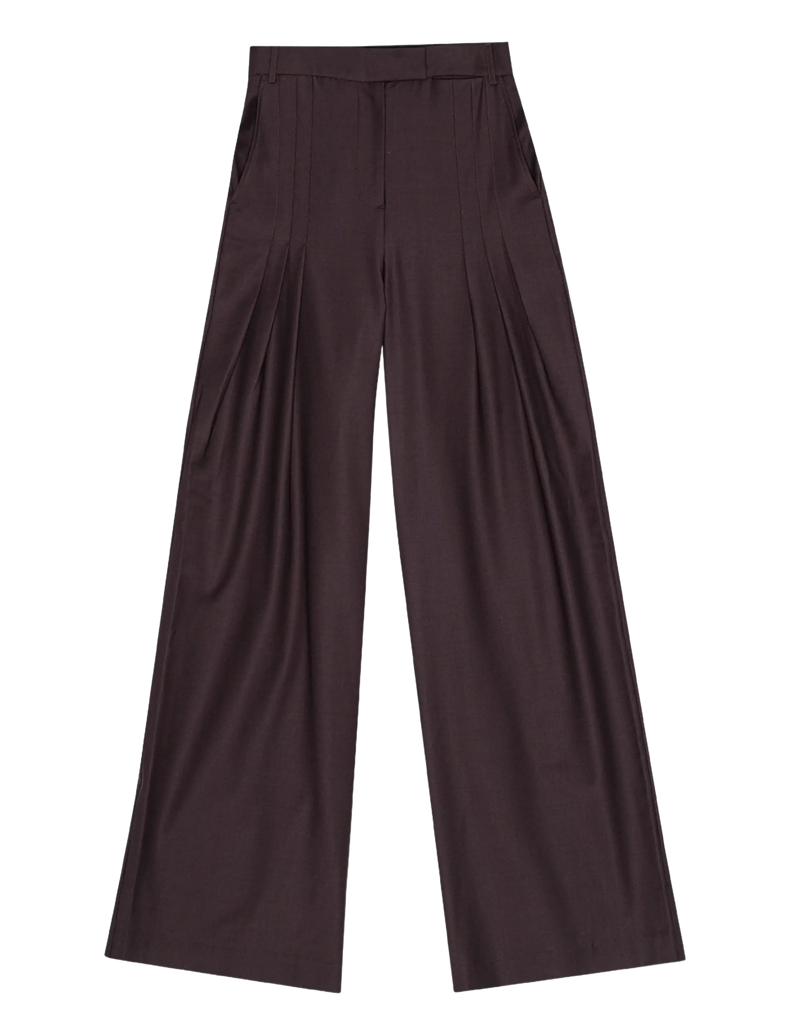 REMAIN Birger Christensen WIDE SUITING PANTS - Bukser - CHOCOLATE PLUM (BROWN) / brown