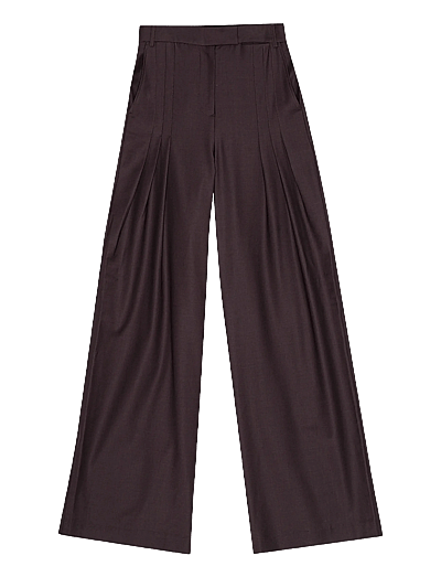 REMAIN Birger Christensen WIDE SUITING PANTS - REMAIN - CHOCOLATE PLUM (BROWN) / brown