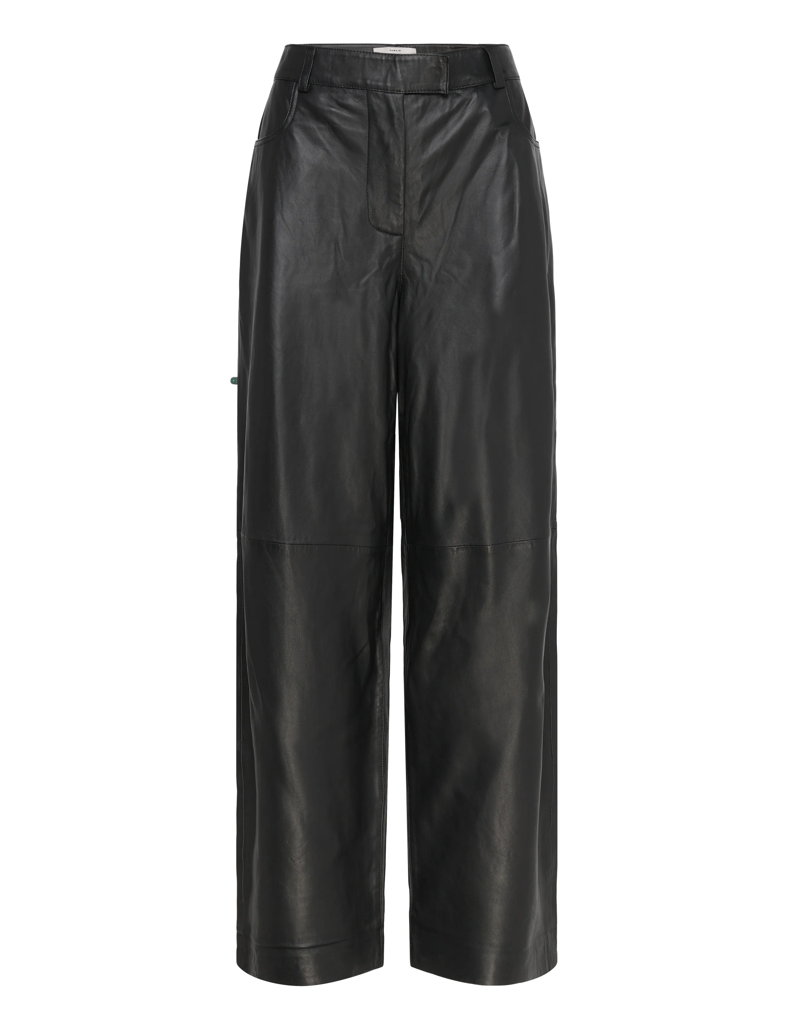 COCOON LEATHER PANTS - BLACK