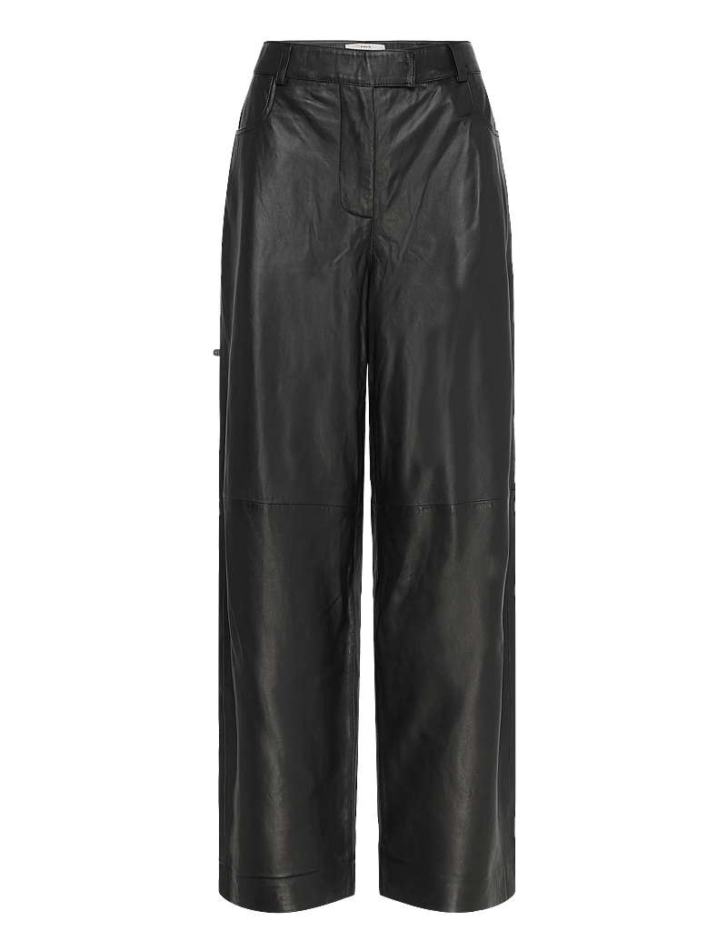 REMAIN Birger Christensen - COCOON LEATHER PANTS - nahkpüksid - black - 0