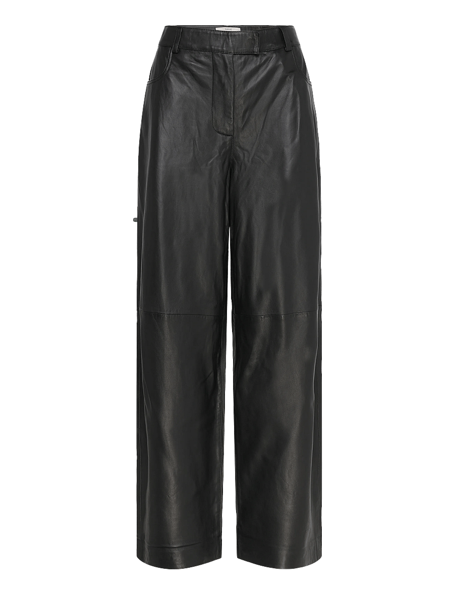 REMAIN Birger Christensen - COCOON LEATHER PANTS - lederhosen - black - 0