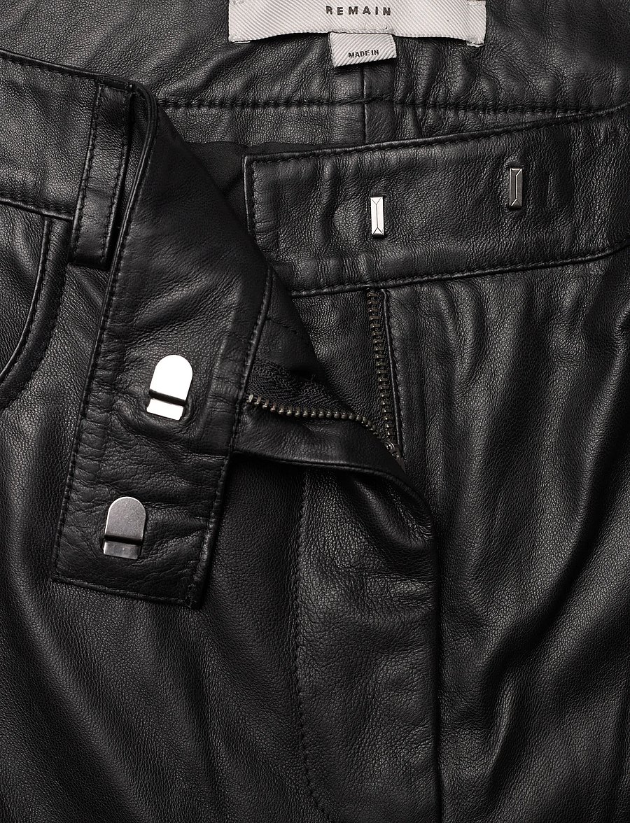 REMAIN Birger Christensen - COCOON LEATHER PANTS - lederhosen - black - 3