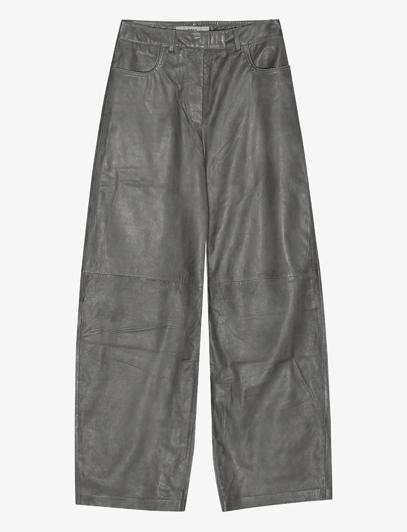 REMAIN Birger Christensen - COCOON LEATHER PANTS - barrel püksid - gargoyle - 1