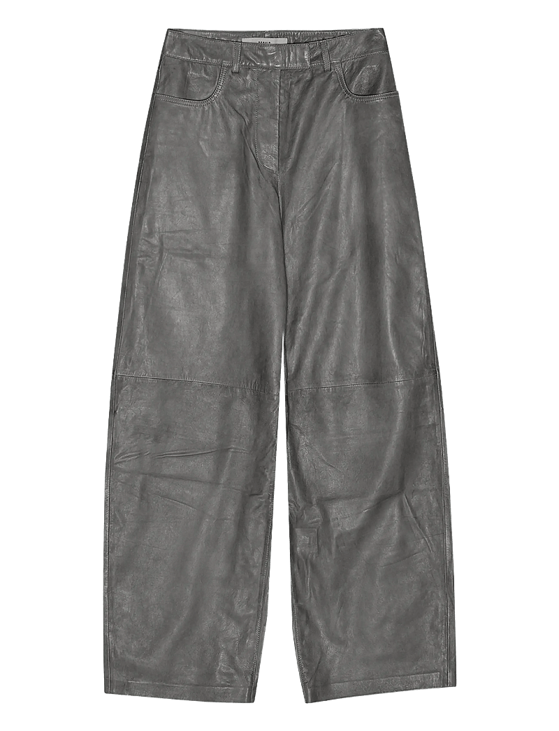 REMAIN Birger Christensen - COCOON LEATHER PANTS - barrel püksid - gargoyle - 1