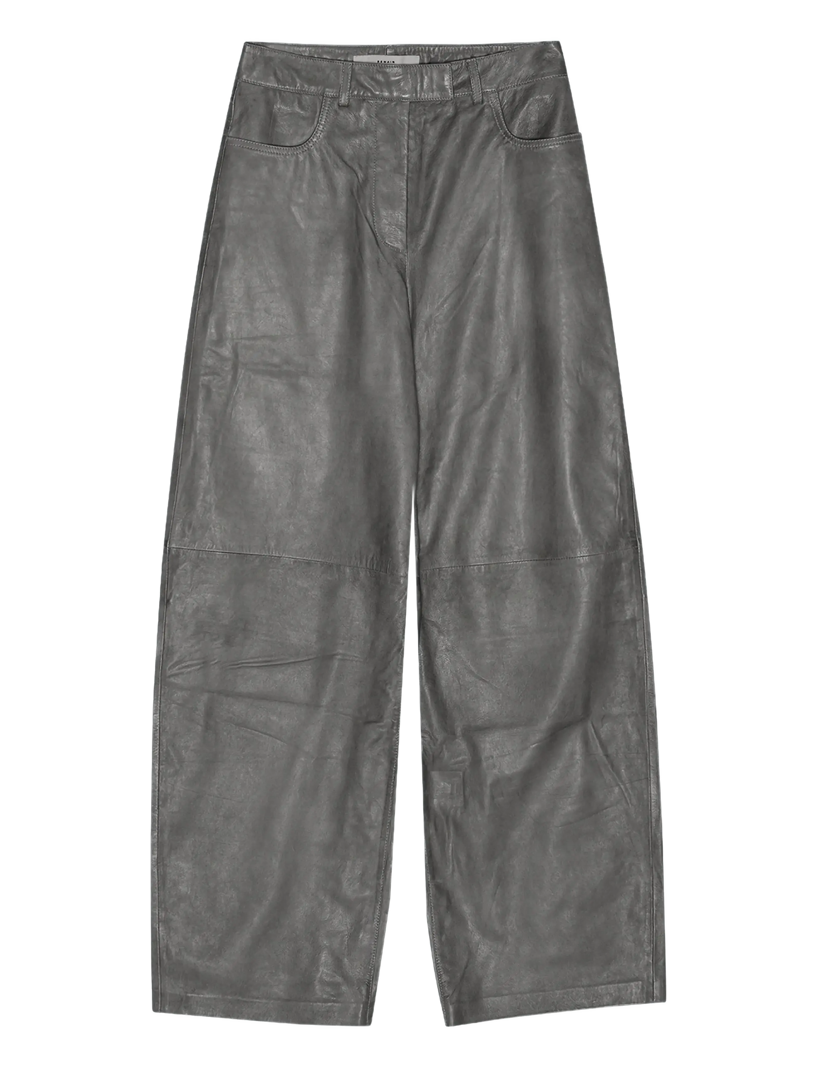 REMAIN Birger Christensen COCOON LEATHER PANTS - Bukser - GARGOYLE / grey