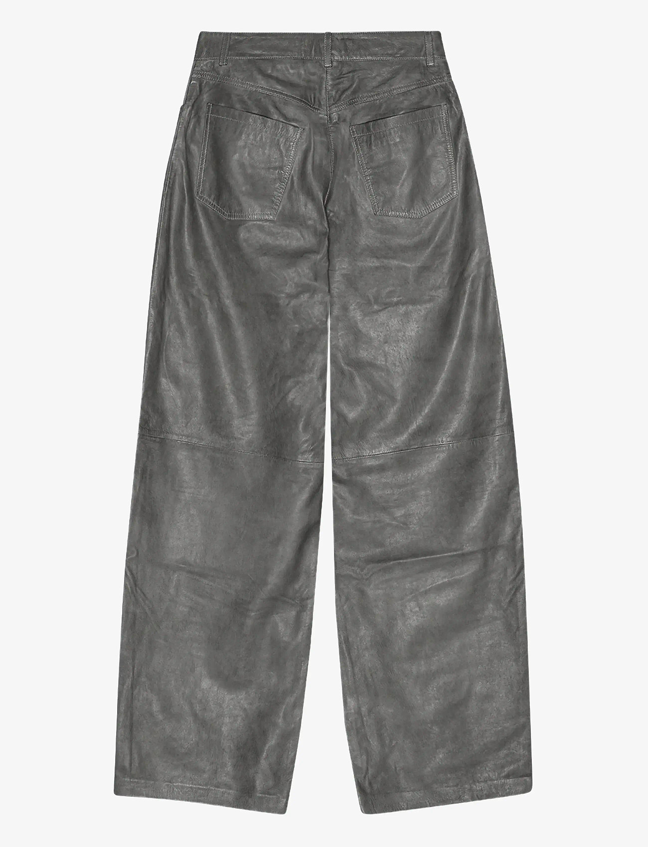 REMAIN Birger Christensen - COCOON LEATHER PANTS - barrel püksid - gargoyle - 2