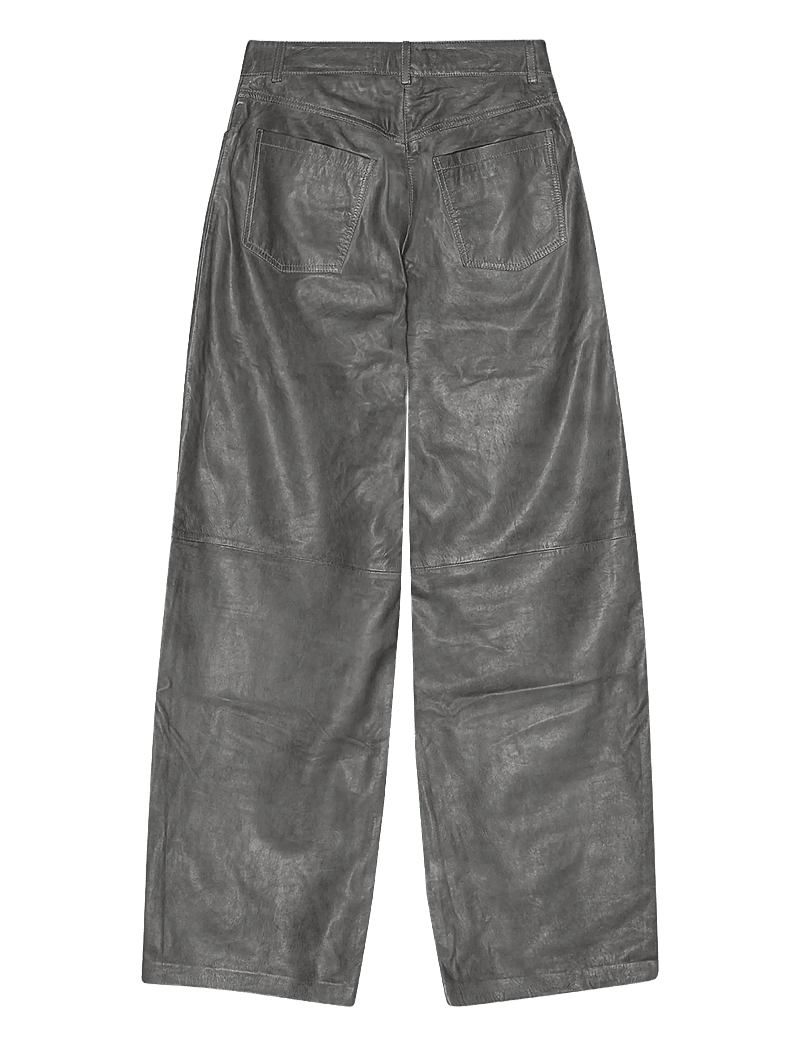 REMAIN Birger Christensen - COCOON LEATHER PANTS - barrel püksid - gargoyle - 2