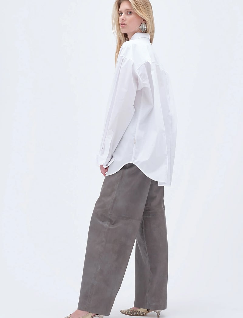 REMAIN Birger Christensen - COCOON LEATHER PANTS - barrel püksid - gargoyle - 3