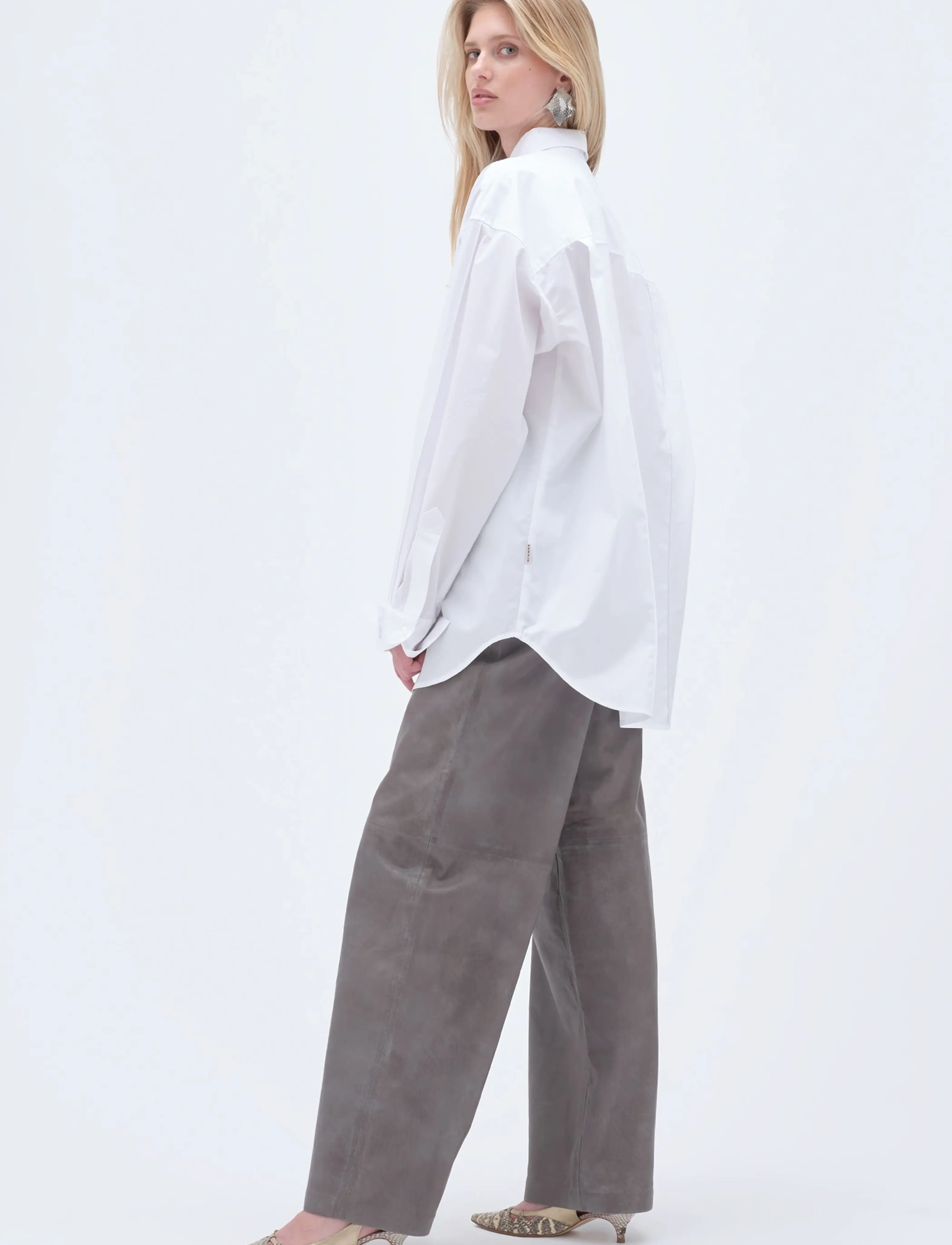 REMAIN Birger Christensen - COCOON LEATHER PANTS - festmode zu outlet-preisen - gargoyle - 3