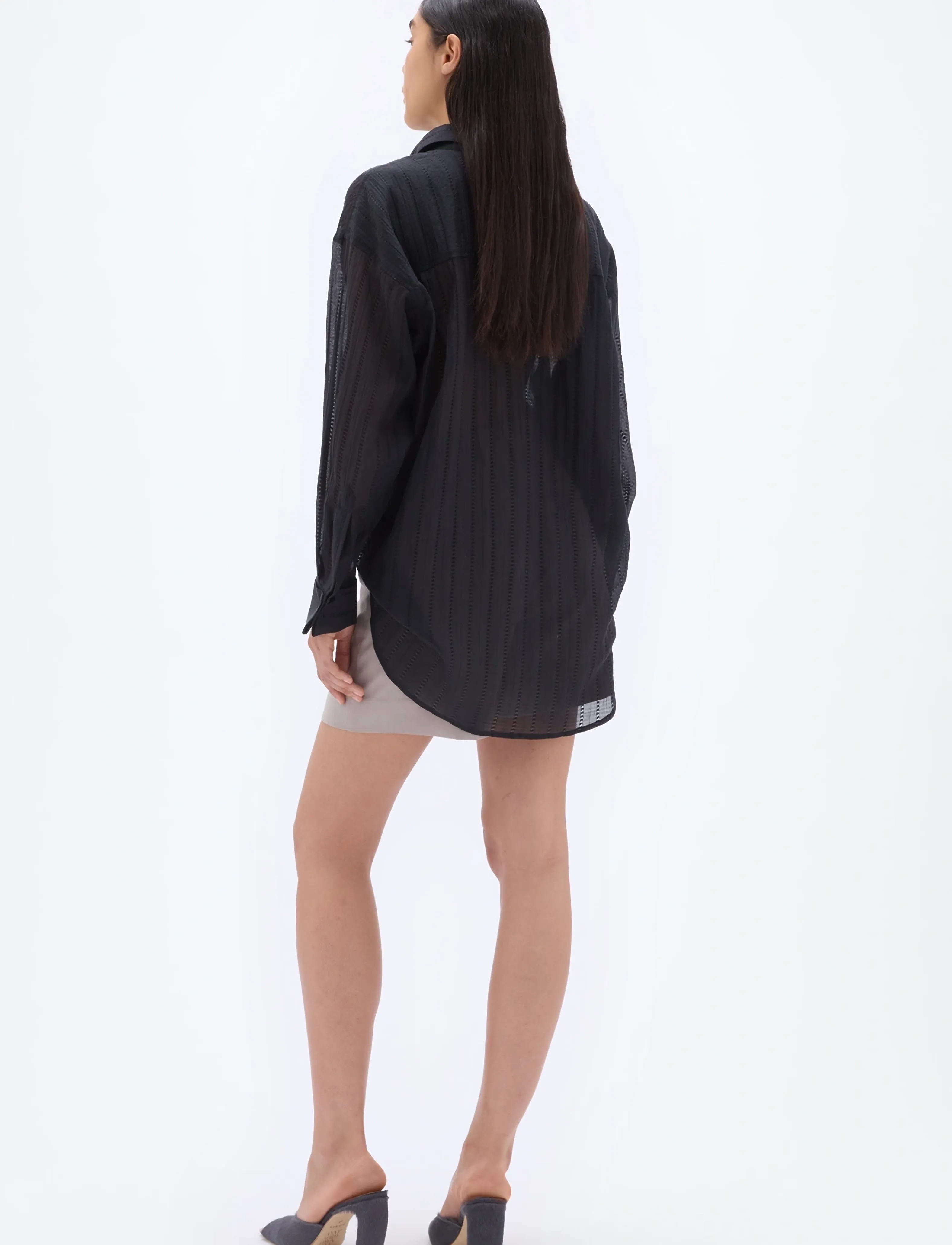 REMAIN Birger Christensen - OVERSIZED SHIRT - long-sleeved shirts - black - 3