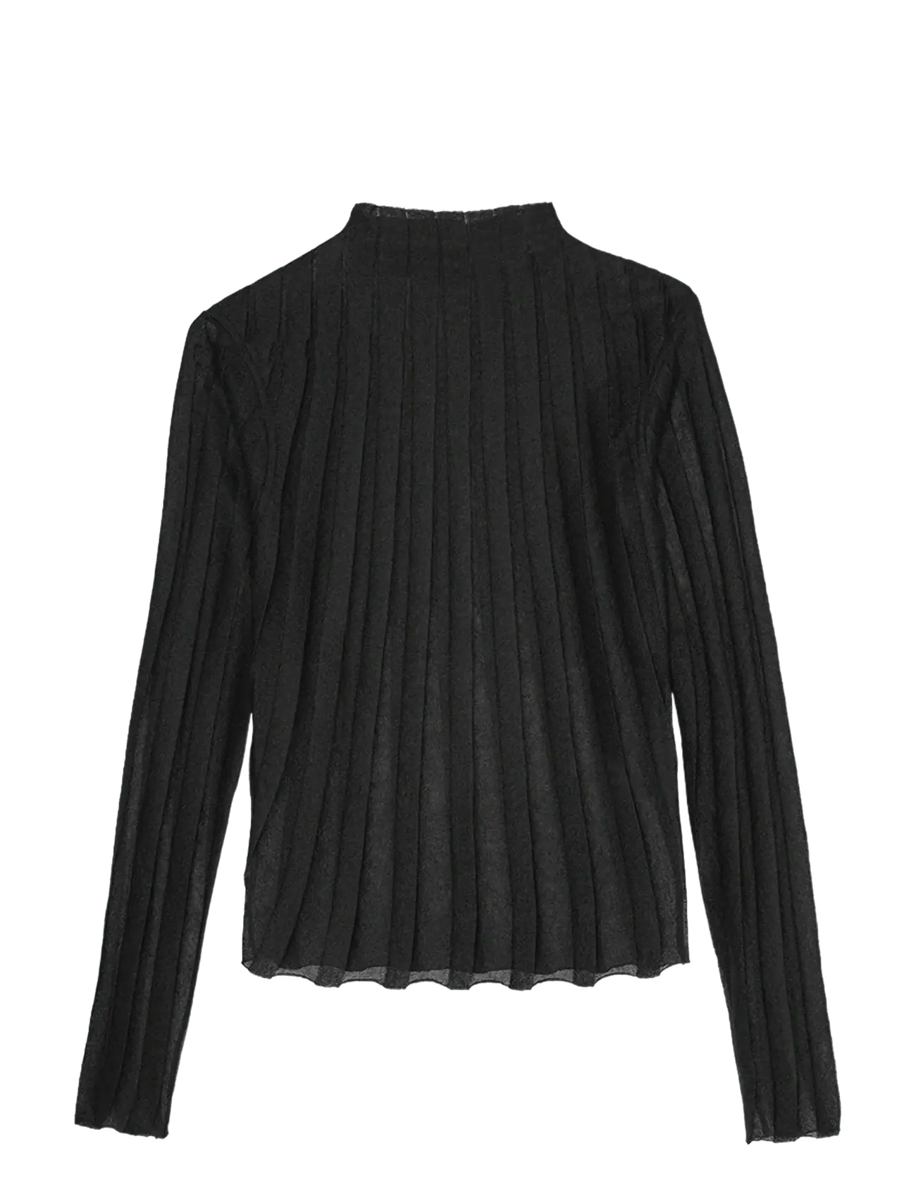 REMAIN Birger Christensen FINE KNIT LONG SLEEVE TOP - T-Shirts & Tops - BLACK / black