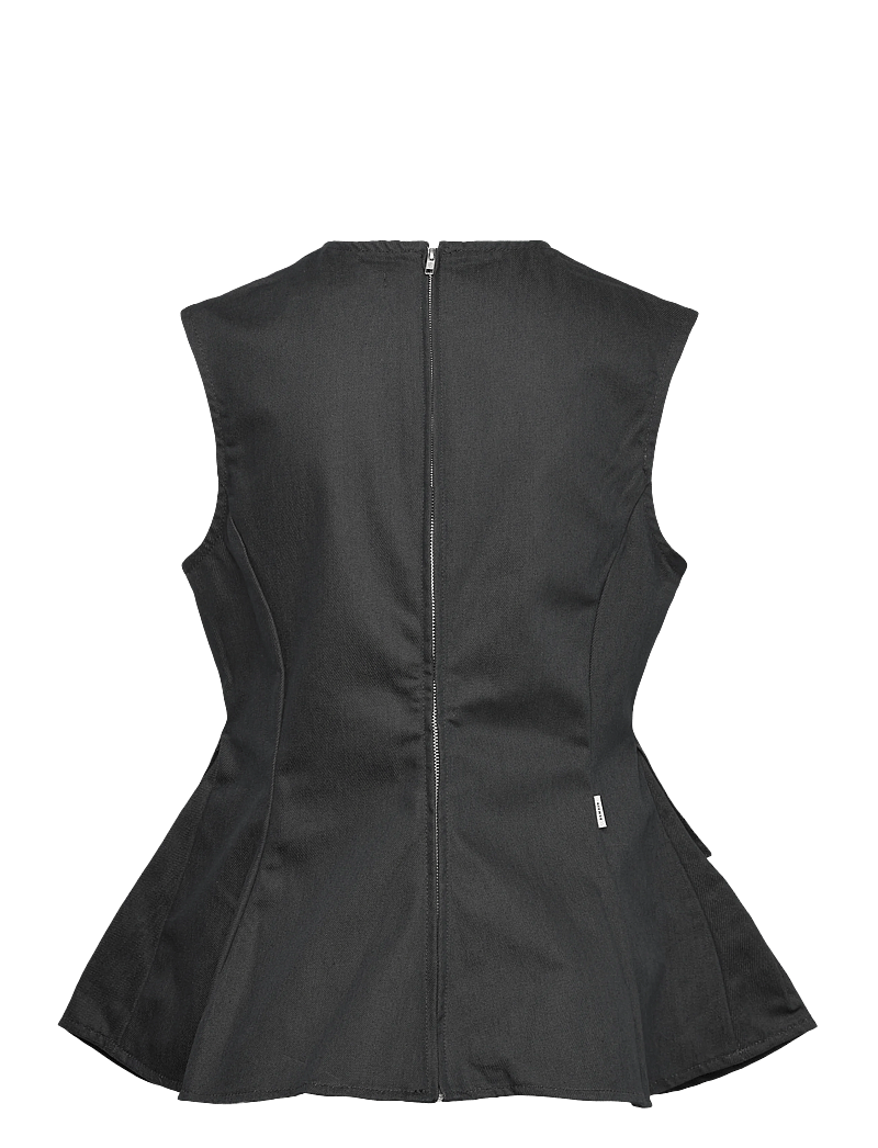 REMAIN Birger Christensen - PEPLUM DENIM TOP - topid ja varrukateta alussärgid - espresso - 2