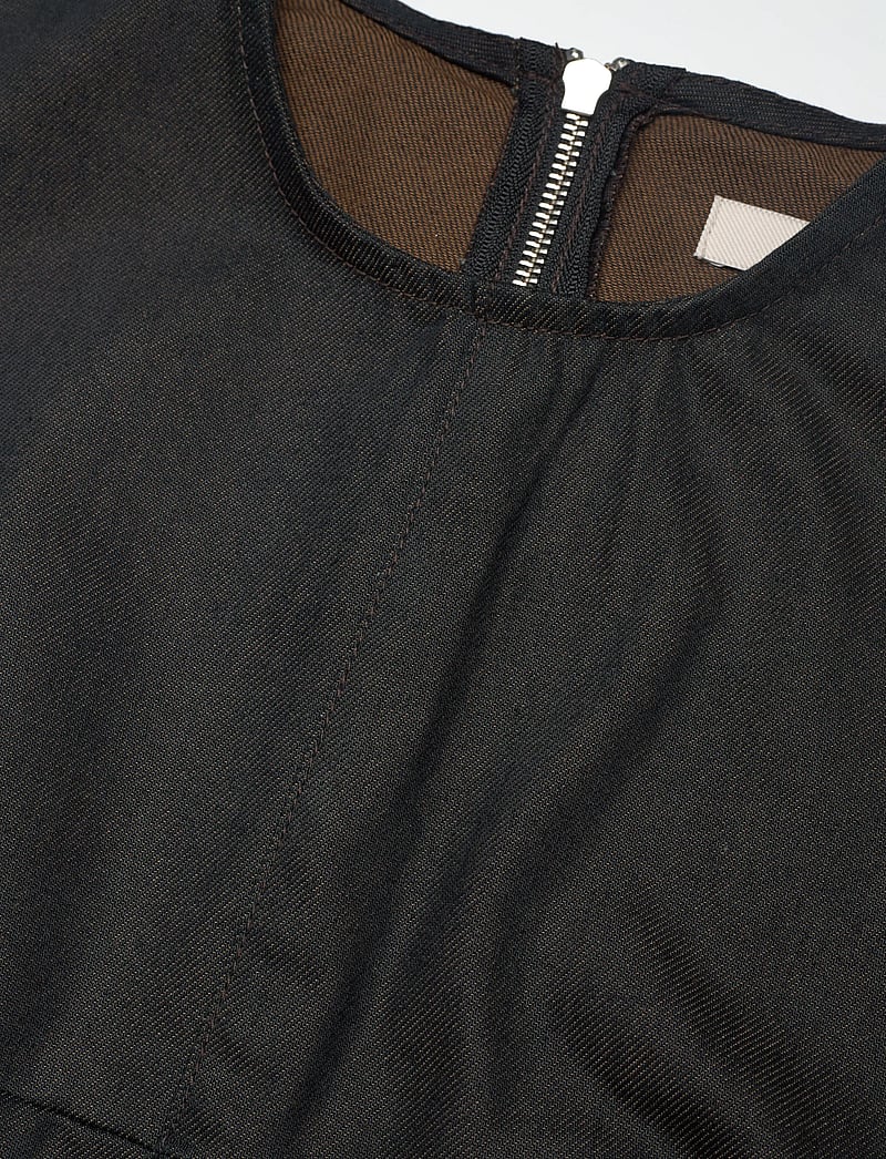 REMAIN Birger Christensen - PEPLUM DENIM TOP - topid ja varrukateta alussärgid - espresso - 5