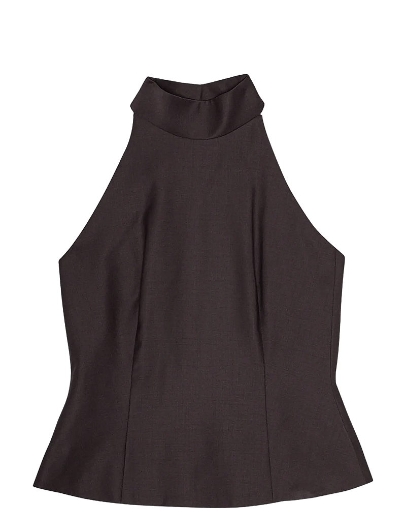 REMAIN Birger Christensen - HALTER NECK TOP - særlige begivenheder - chocolate plum (brown) - 1