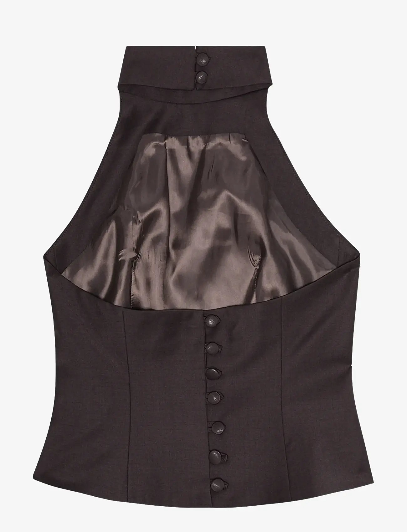 REMAIN Birger Christensen - HALTER NECK TOP - særlige begivenheder - chocolate plum (brown) - 2