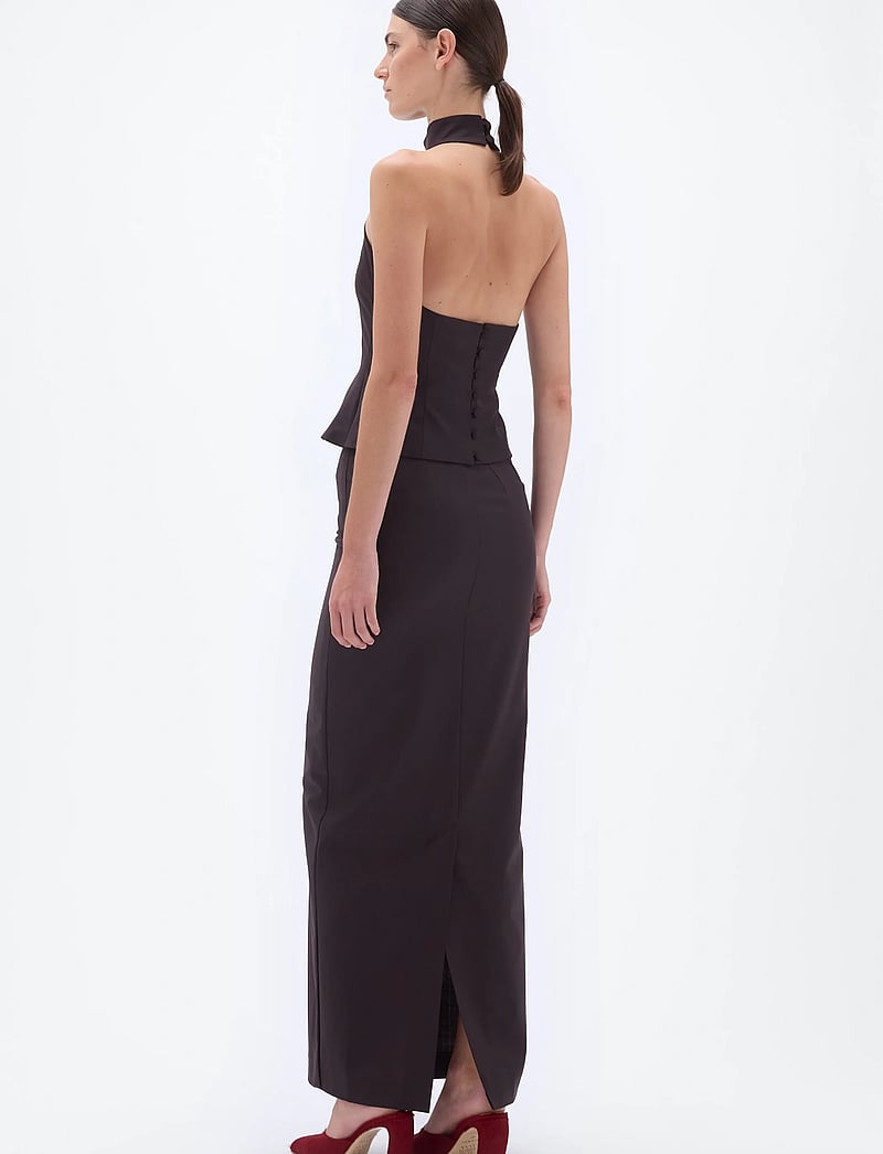 REMAIN Birger Christensen - HALTER NECK TOP - særlige begivenheder - chocolate plum (brown) - 3