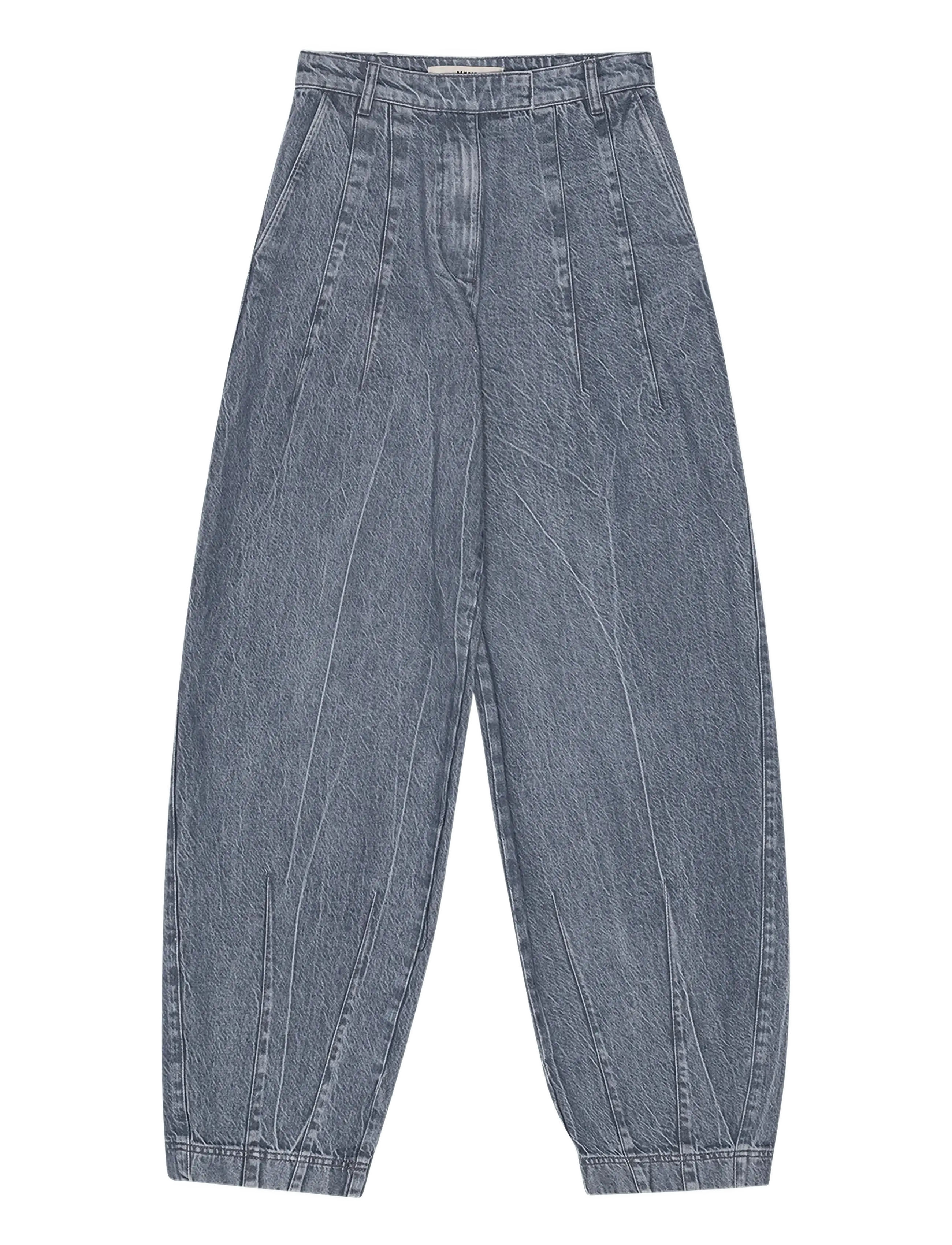 COCOON DENIM PANTS - DUSTY BLUE