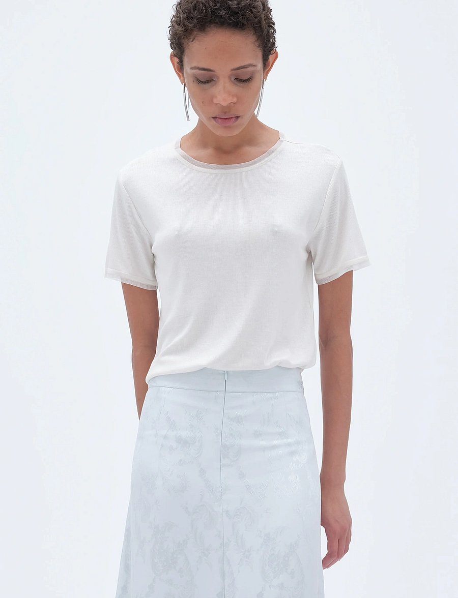 REMAIN Birger Christensen - JERSEY TSHIRT - cloud dancer - 0