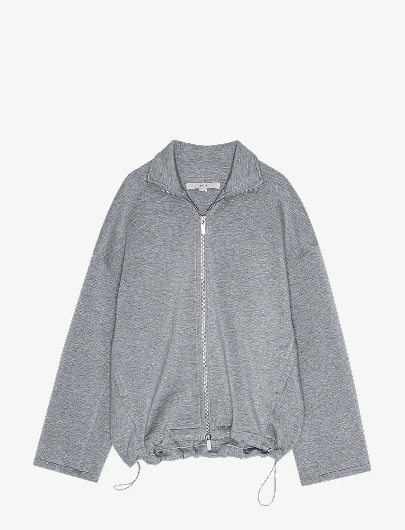 REMAIN Birger Christensen - SOFT ZIPPED JACKET - mid layer jackets - grey melange - 1