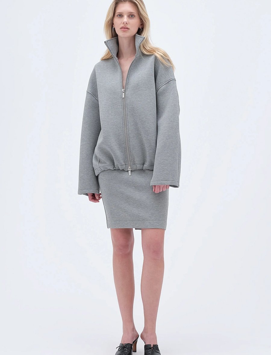 REMAIN Birger Christensen - SOFT ZIPPED JACKET - fleece & midlayer - grey melange - 0