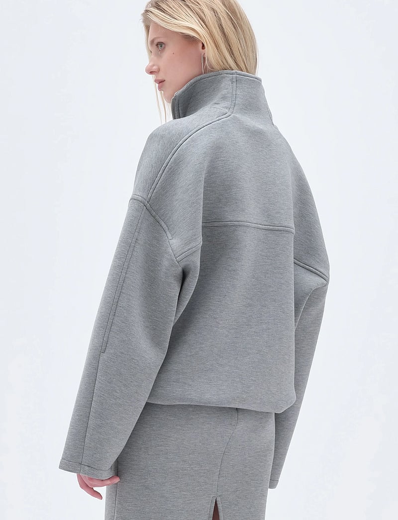 REMAIN Birger Christensen - SOFT ZIPPED JACKET - mid layer jackets - grey melange - 3